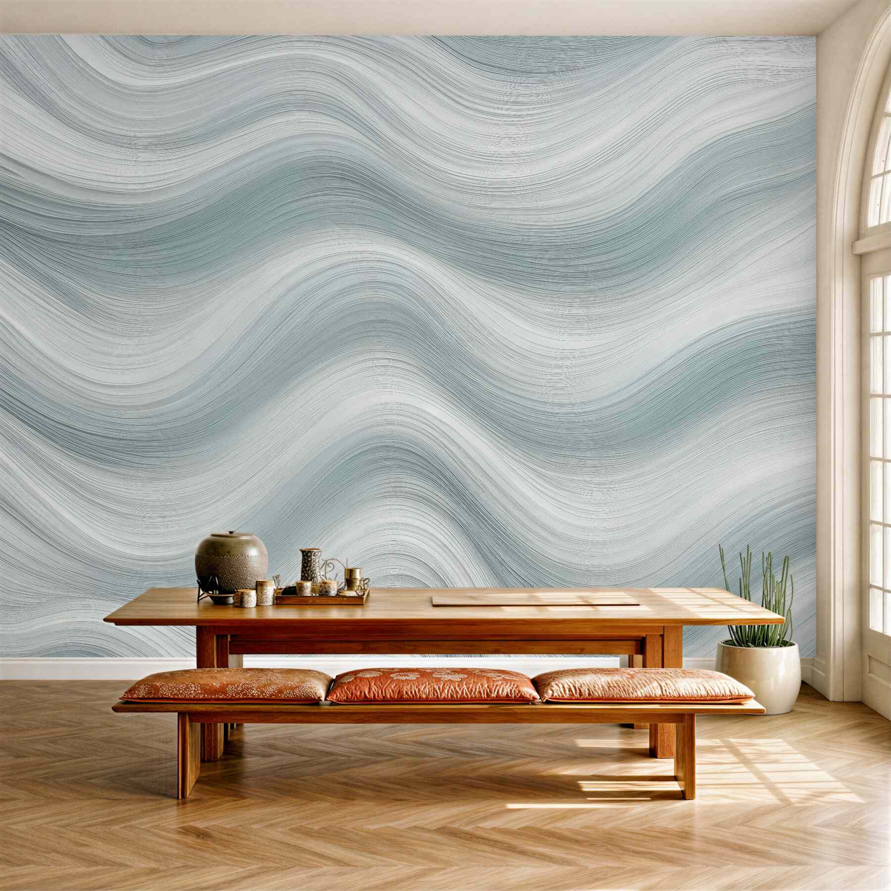 Fototapeta Błękitne i białe fale.