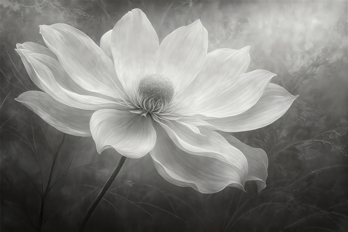 Fototapeta Przezroczysty subtelny ogromny kwiat.