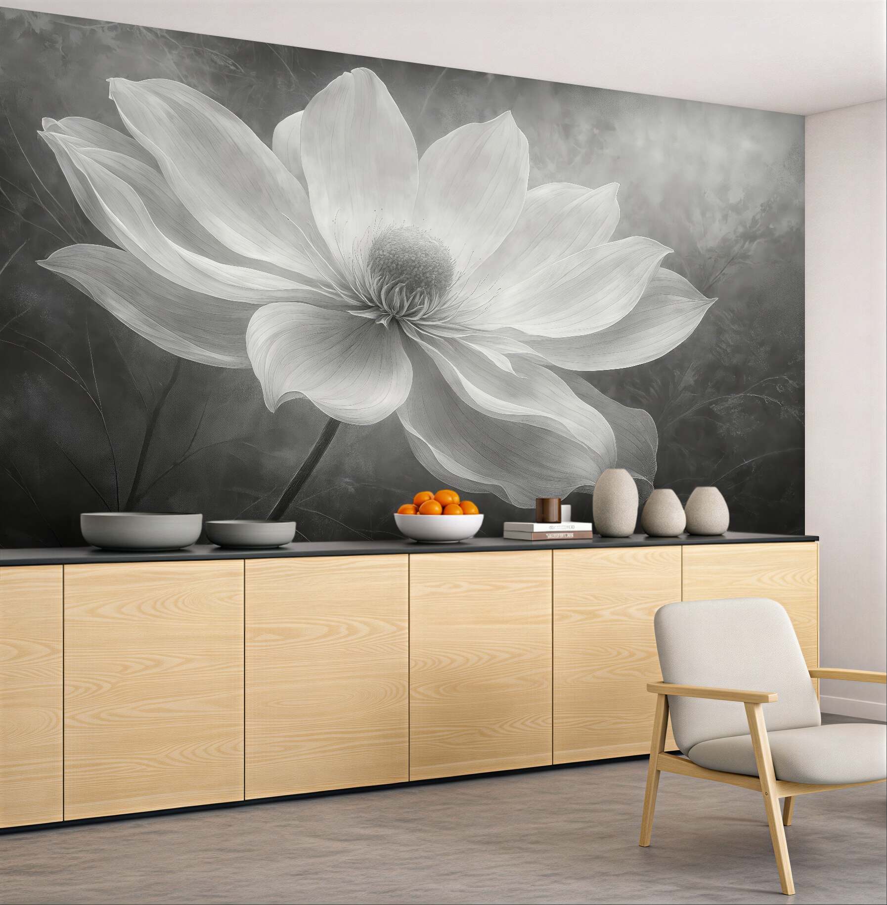 Fototapeta Przezroczysty subtelny ogromny kwiat.