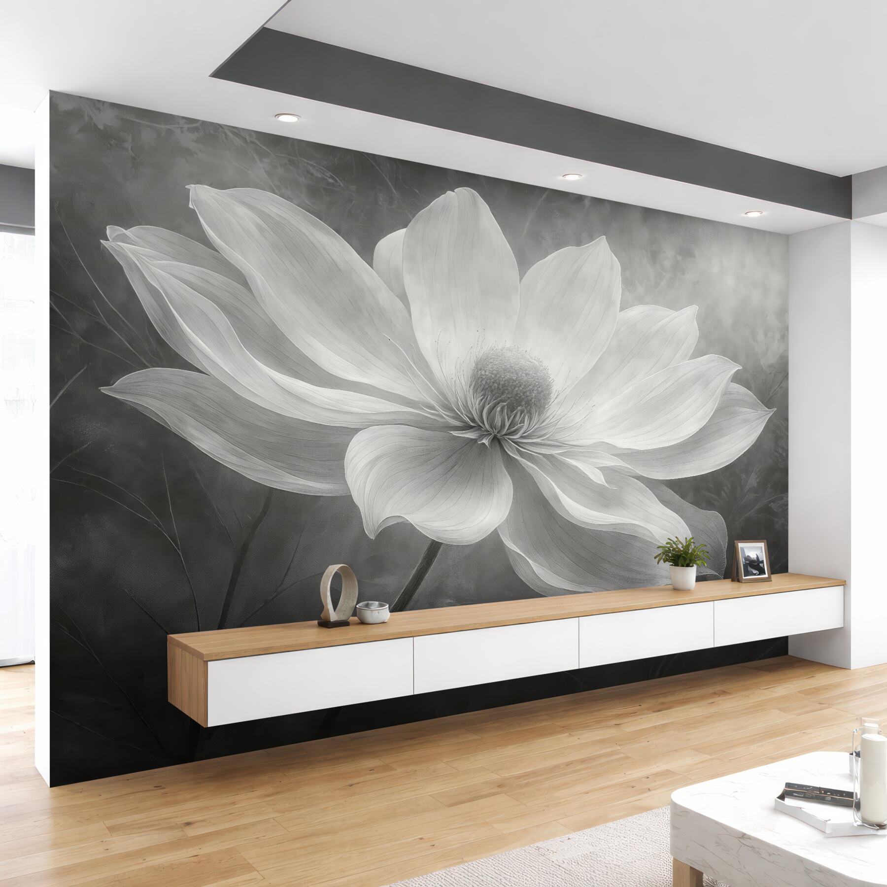 Fototapeta Przezroczysty subtelny ogromny kwiat.