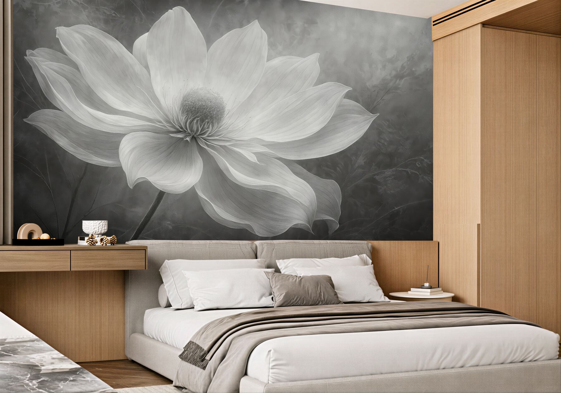 Fototapeta Przezroczysty subtelny ogromny kwiat.