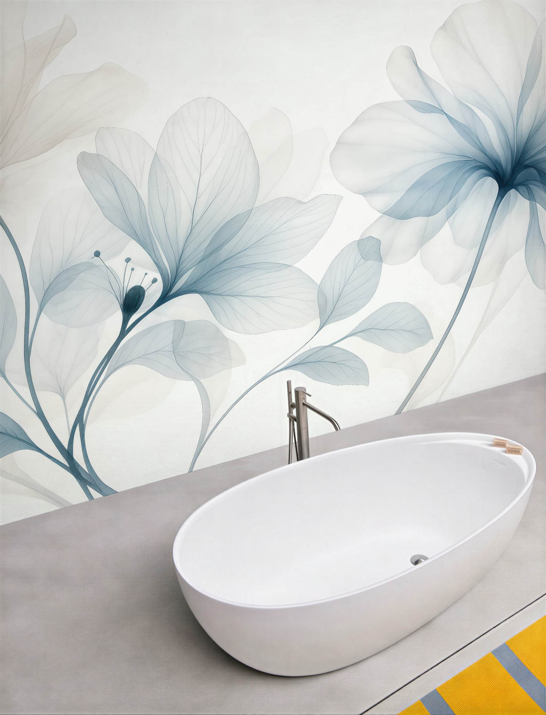 Fototapeta delikatne błękitne kwiaty w przejrzystości