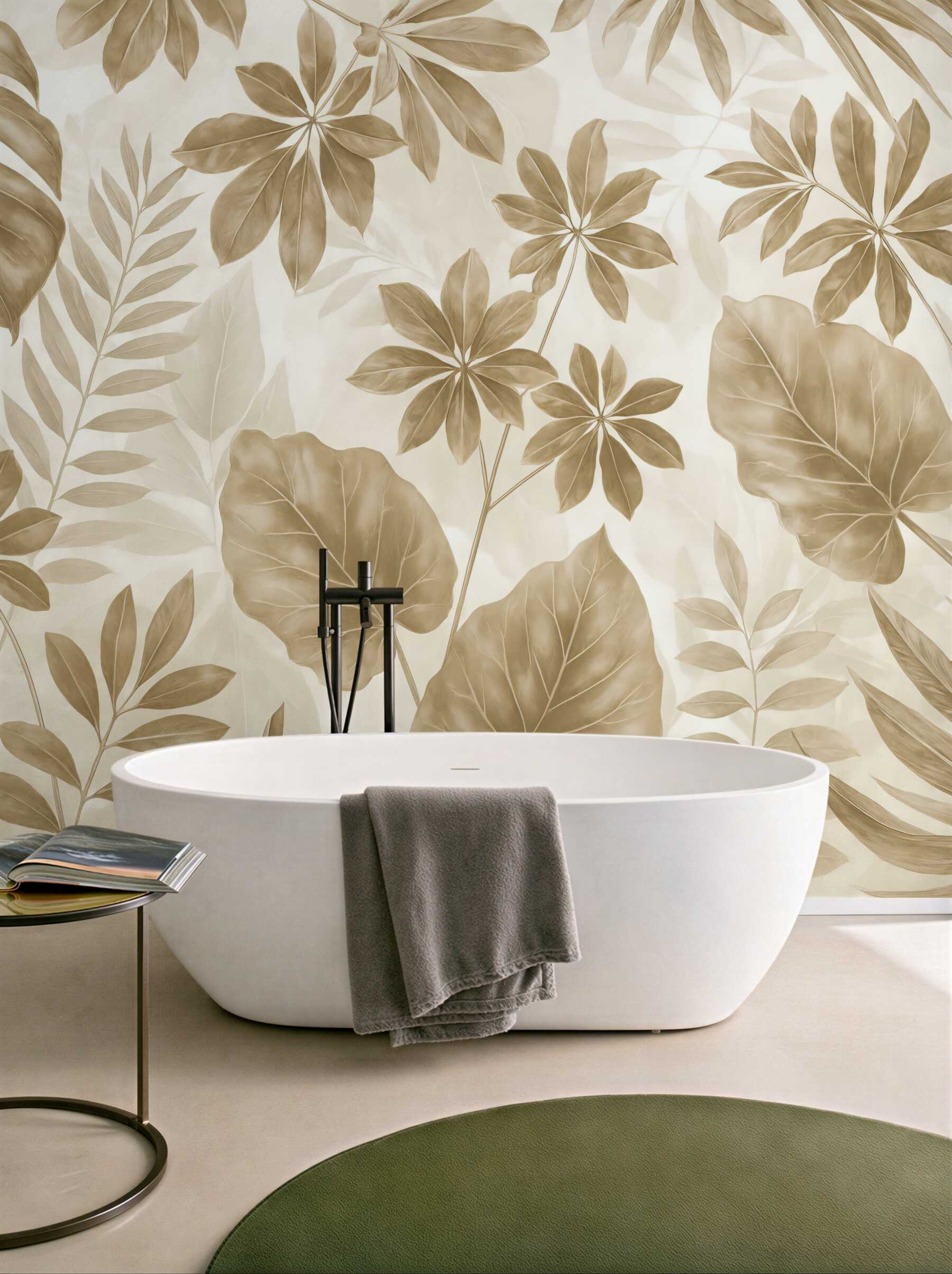 Fototapeta beżowe liście w tropikalnym szyku