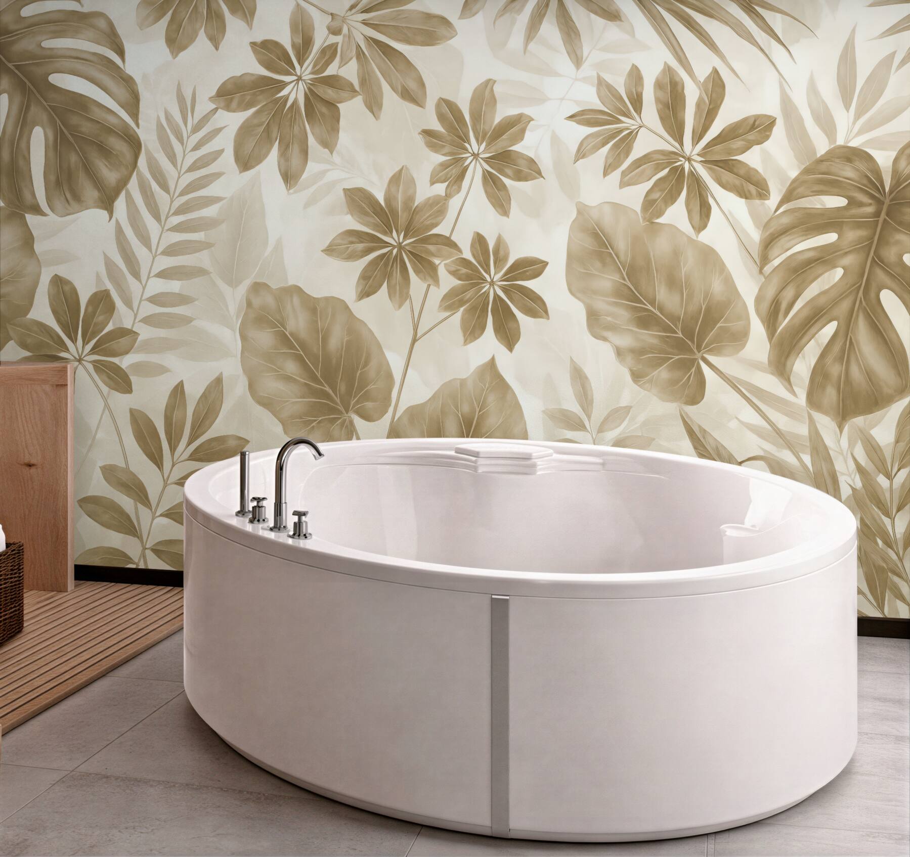 Fototapeta beżowe liście w tropikalnym szyku