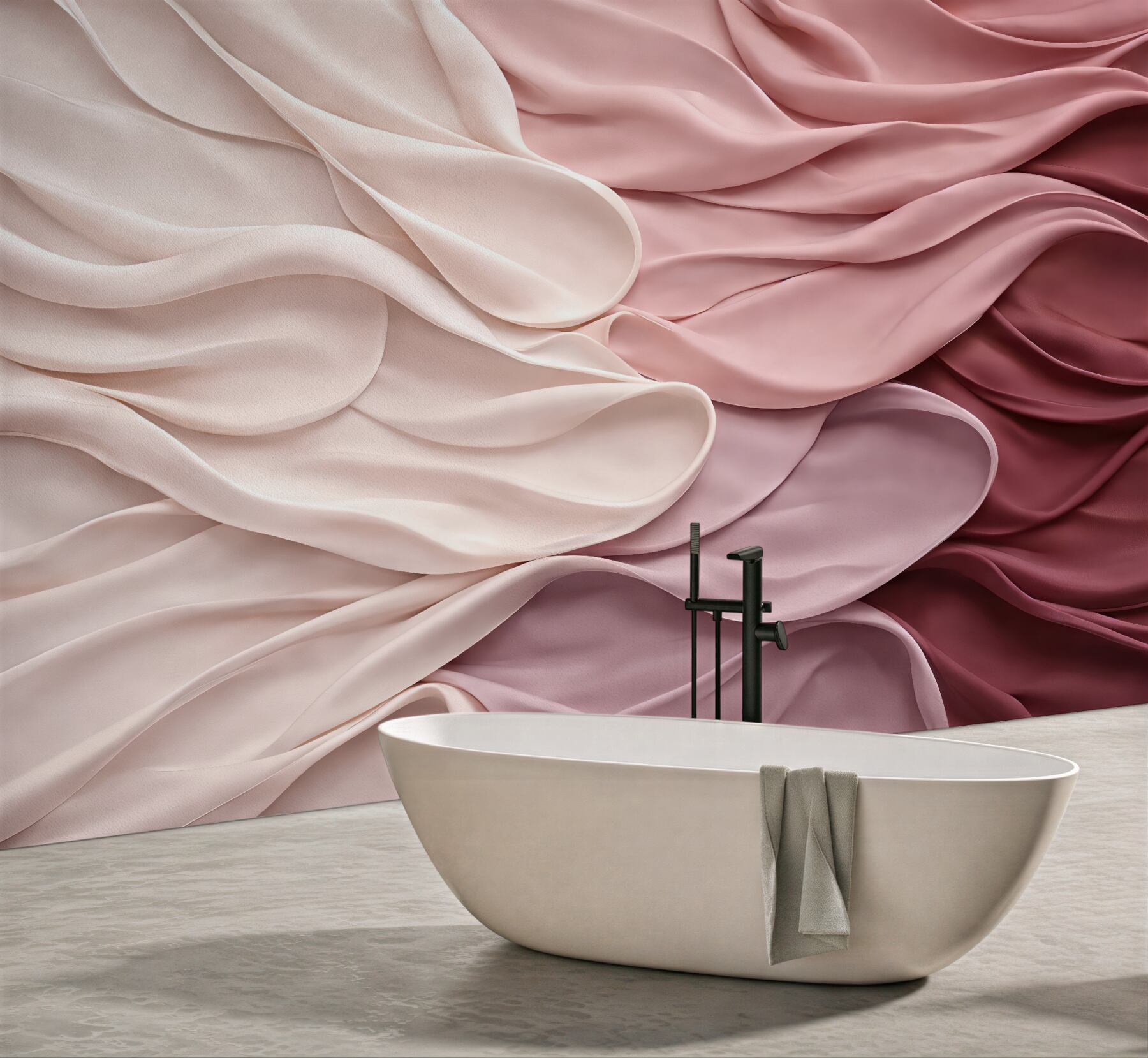 Fototapeta pudrowe jedwabne fale elegancji