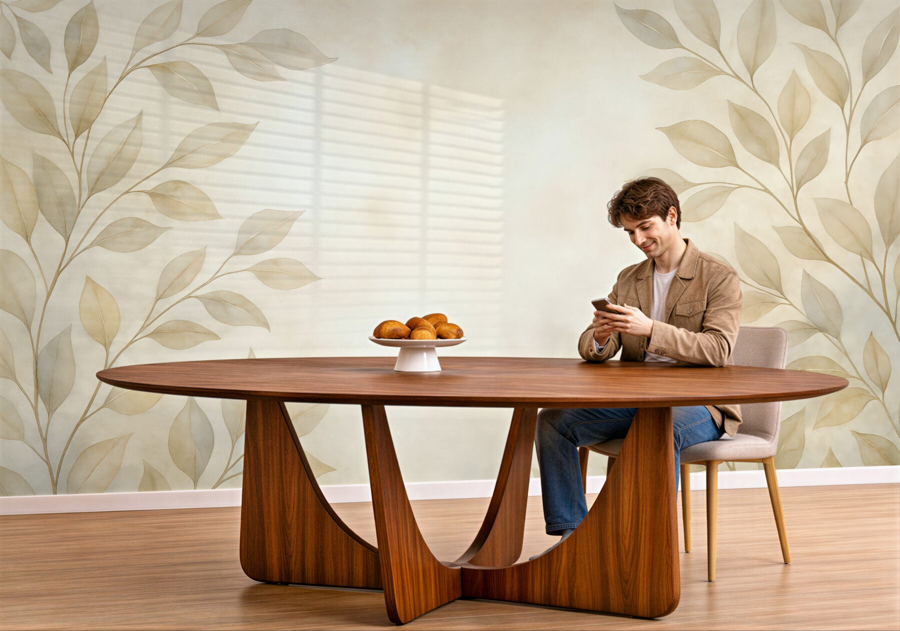 Fototapeta Różowe liście w mgle.