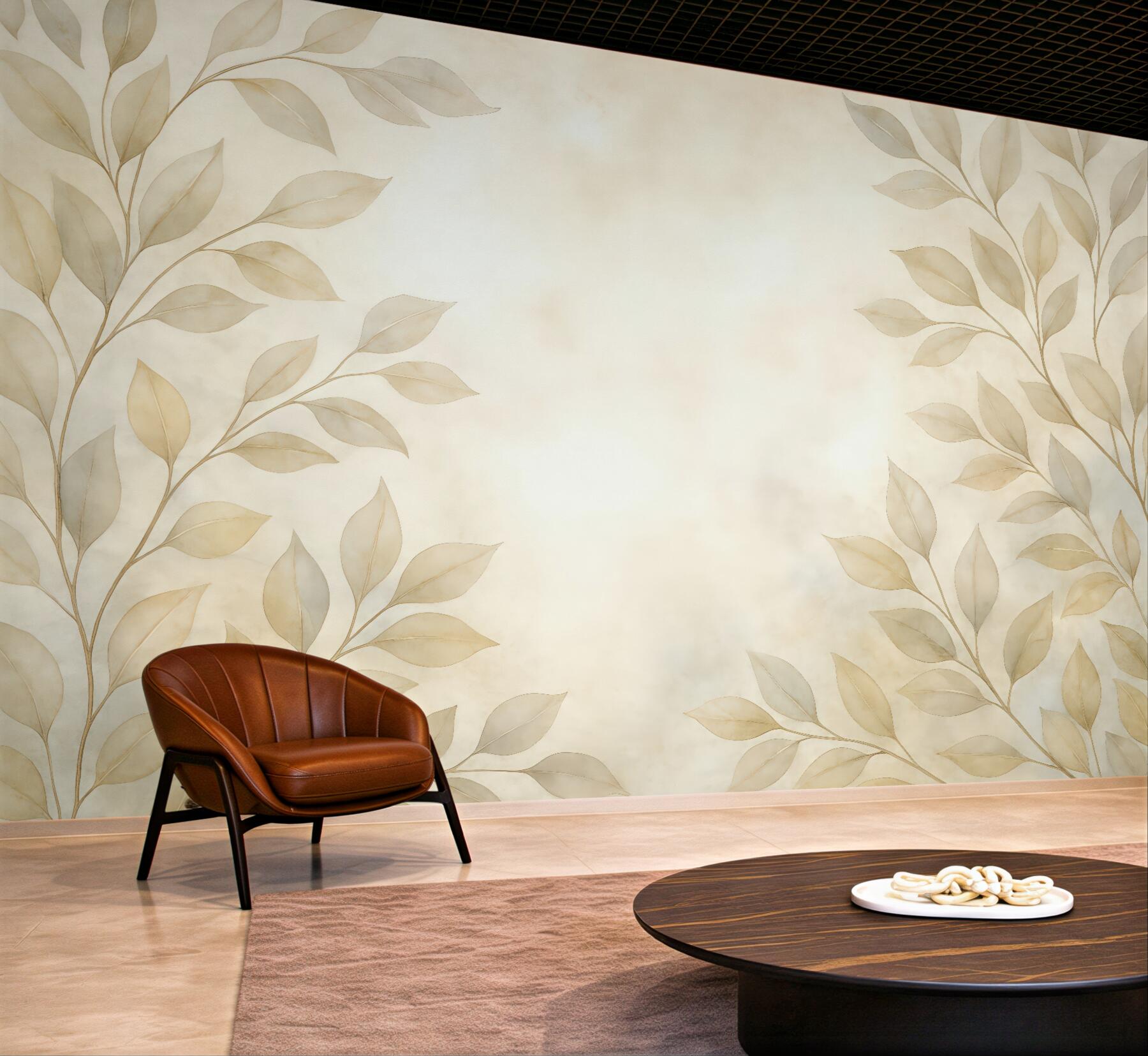 Fototapeta Różowe liście w mgle.