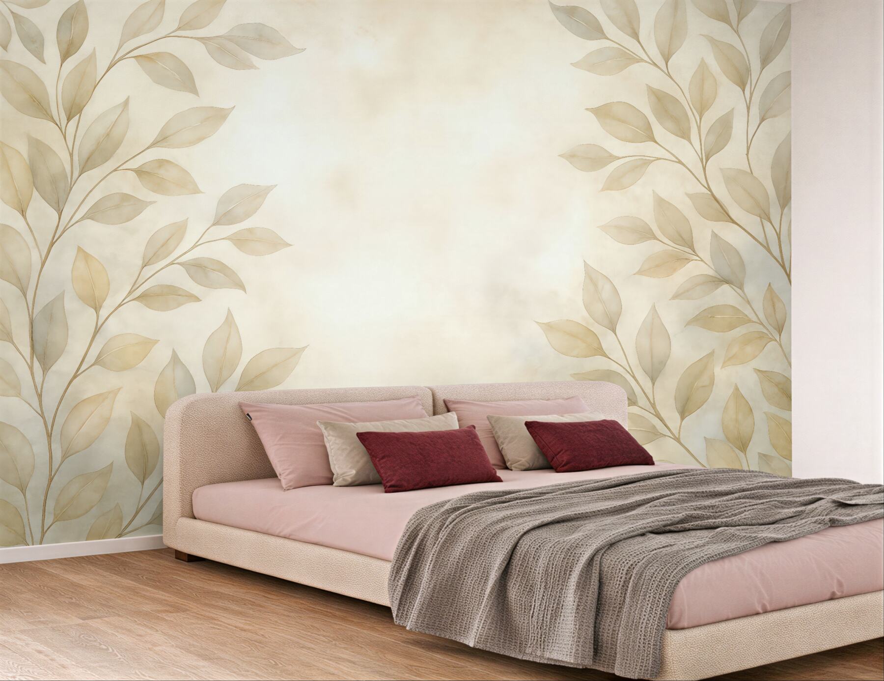 Fototapeta Różowe liście w mgle.