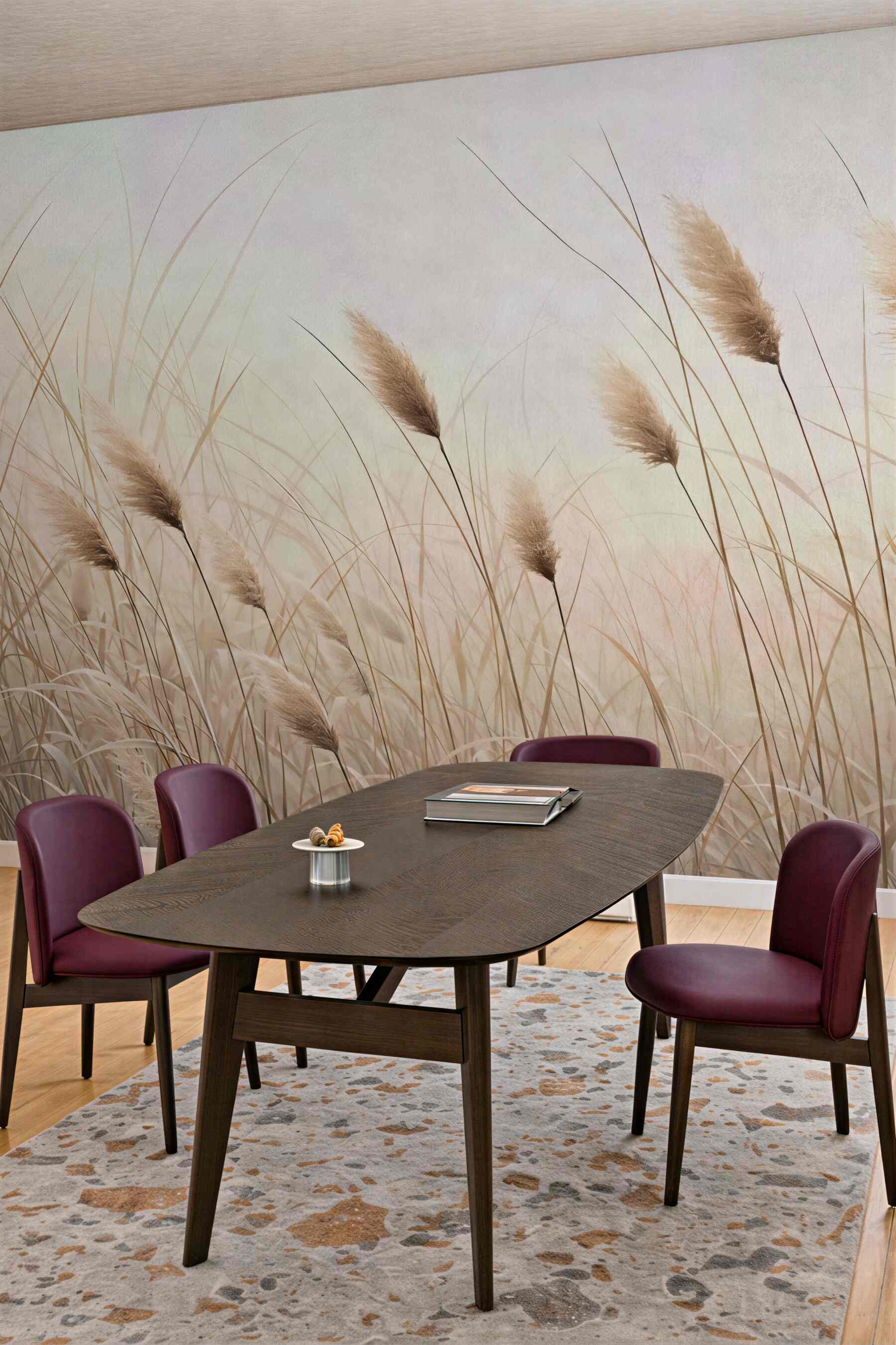 Fototapeta delikatne trawy w pastelowej mgle