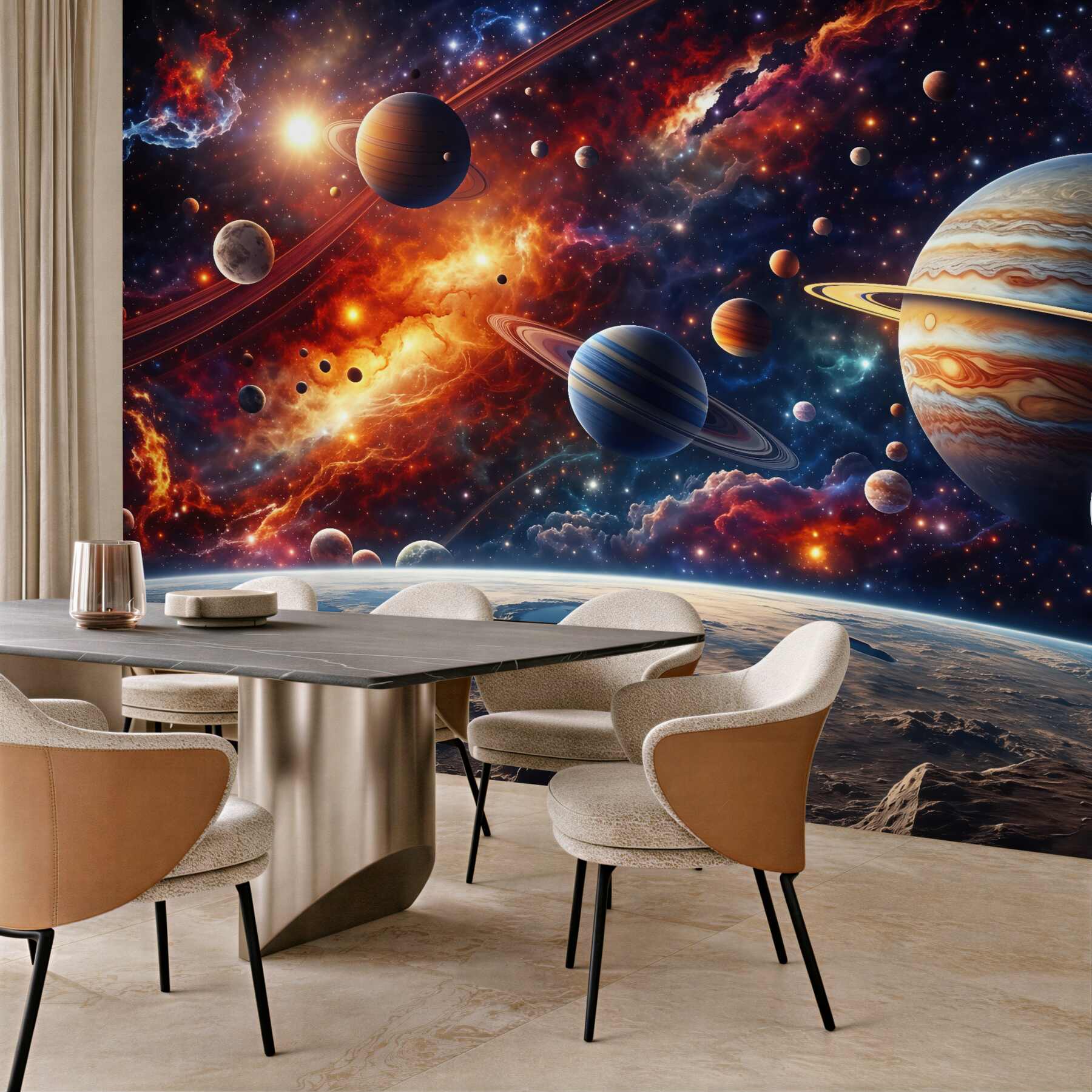 Fototapeta kosmiczna symfonia planet i mgławic