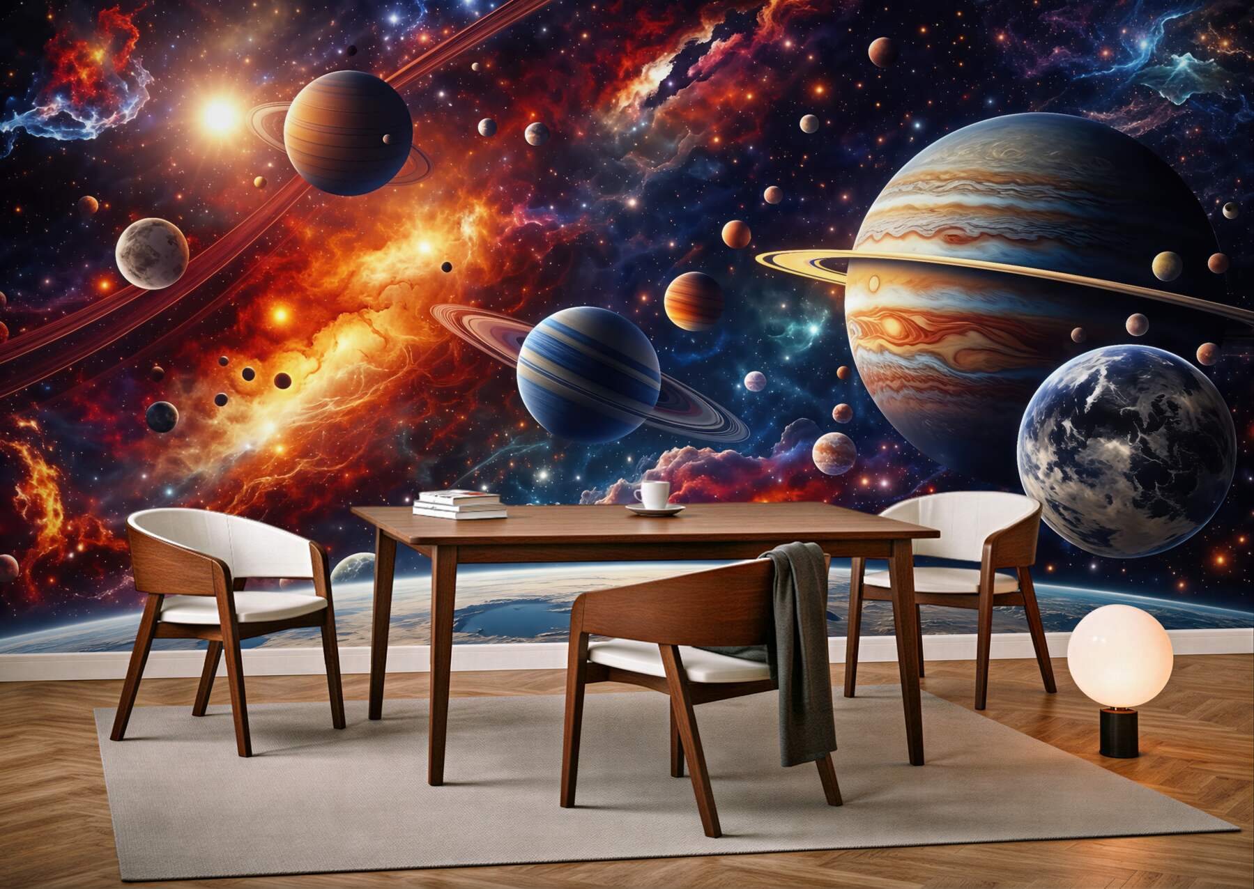 Fototapeta kosmiczna symfonia planet i mgławic