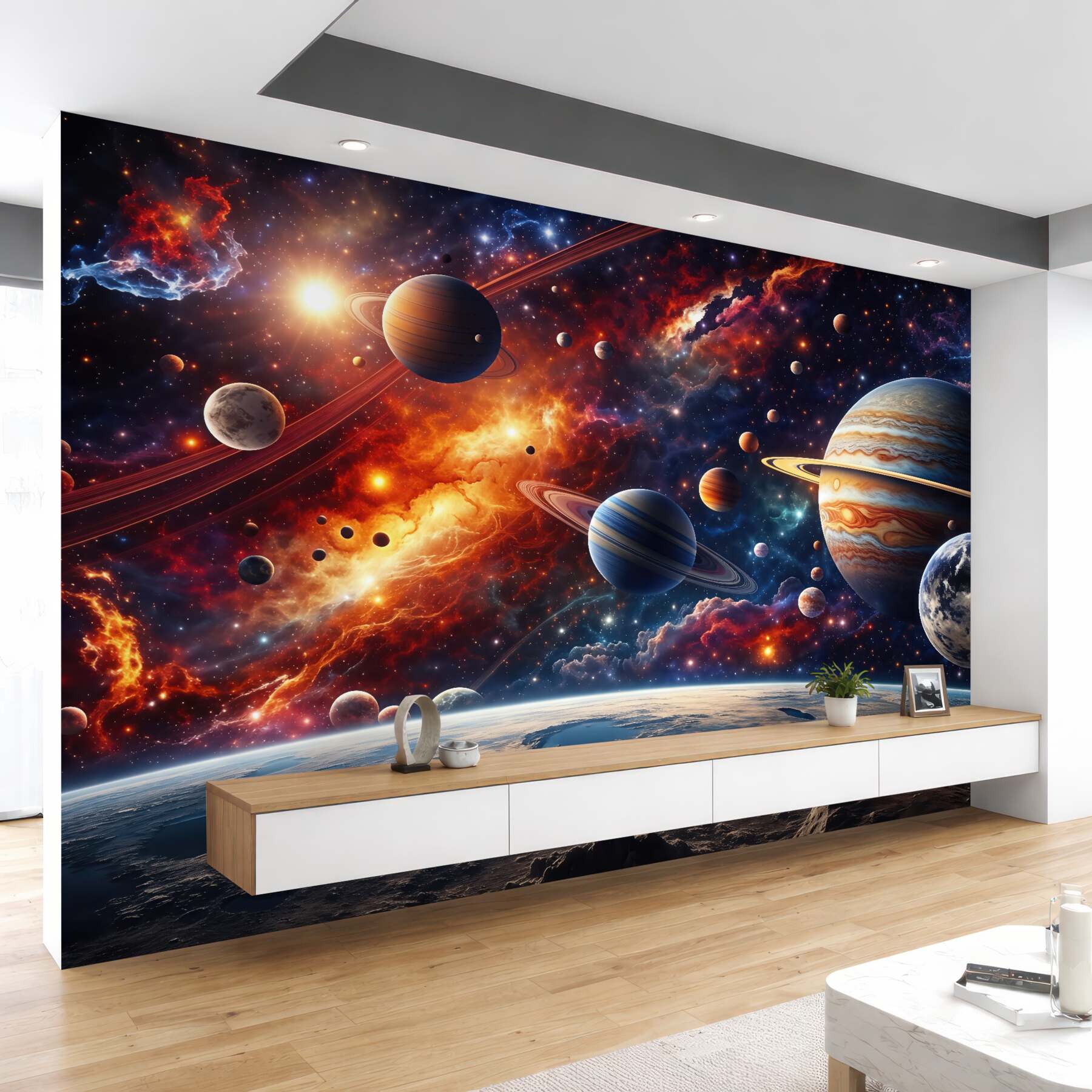 Fototapeta kosmiczna symfonia planet i mgławic