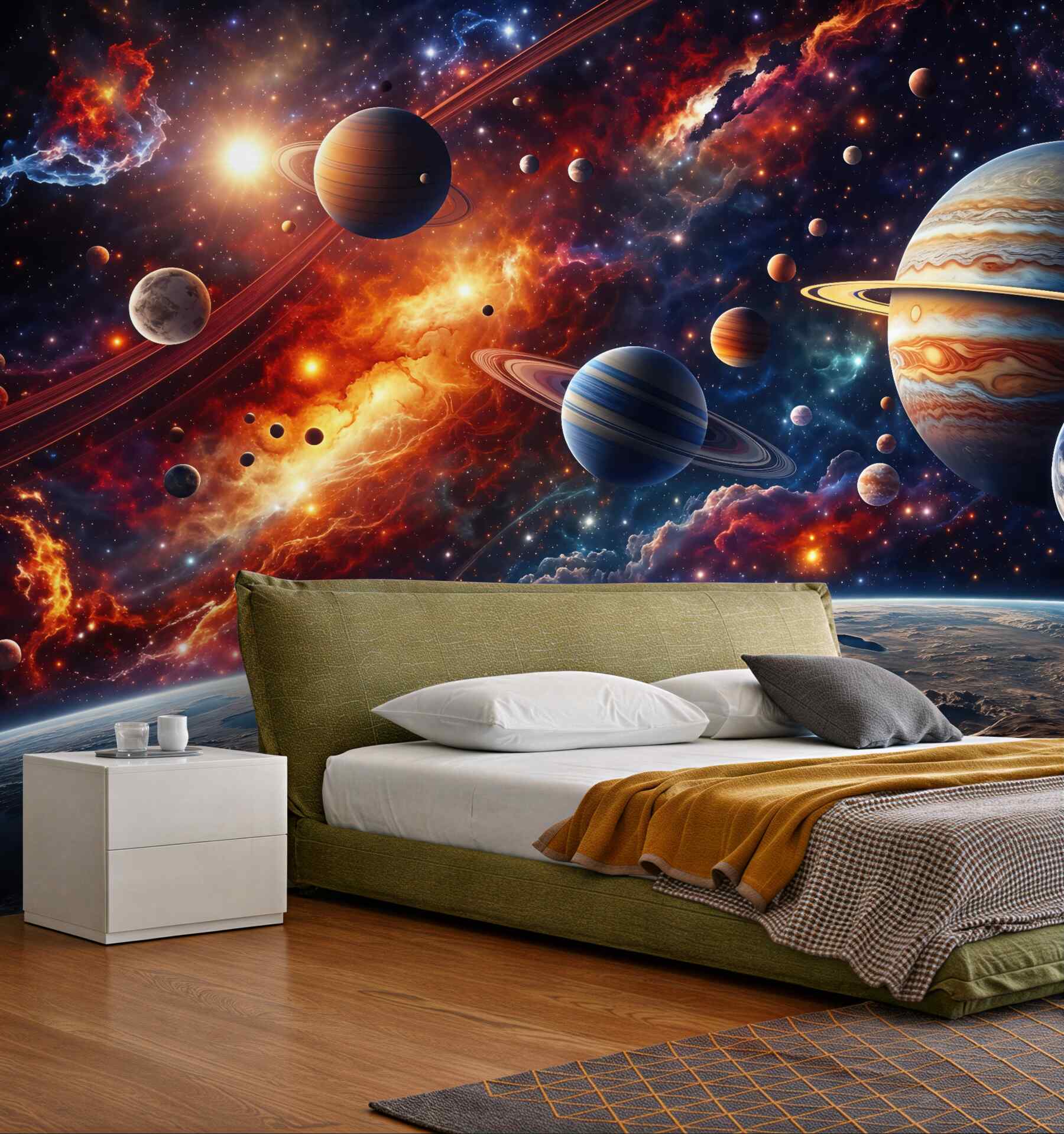 Fototapeta kosmiczna symfonia planet i mgławic