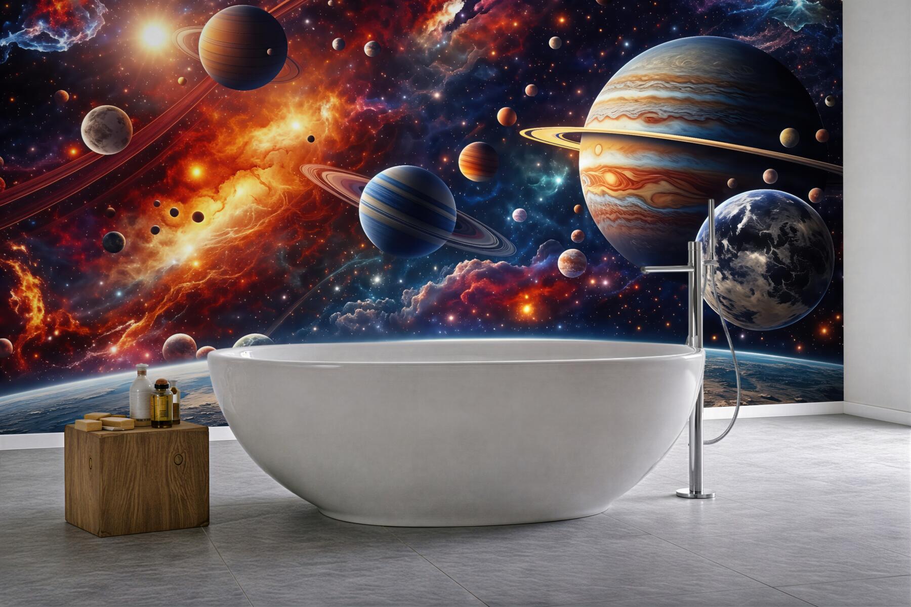 Fototapeta kosmiczna symfonia planet i mgławic