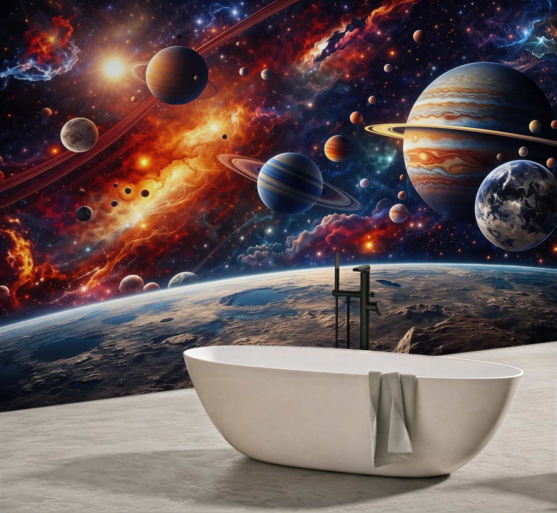 Fototapeta kosmiczna symfonia planet i mgławic