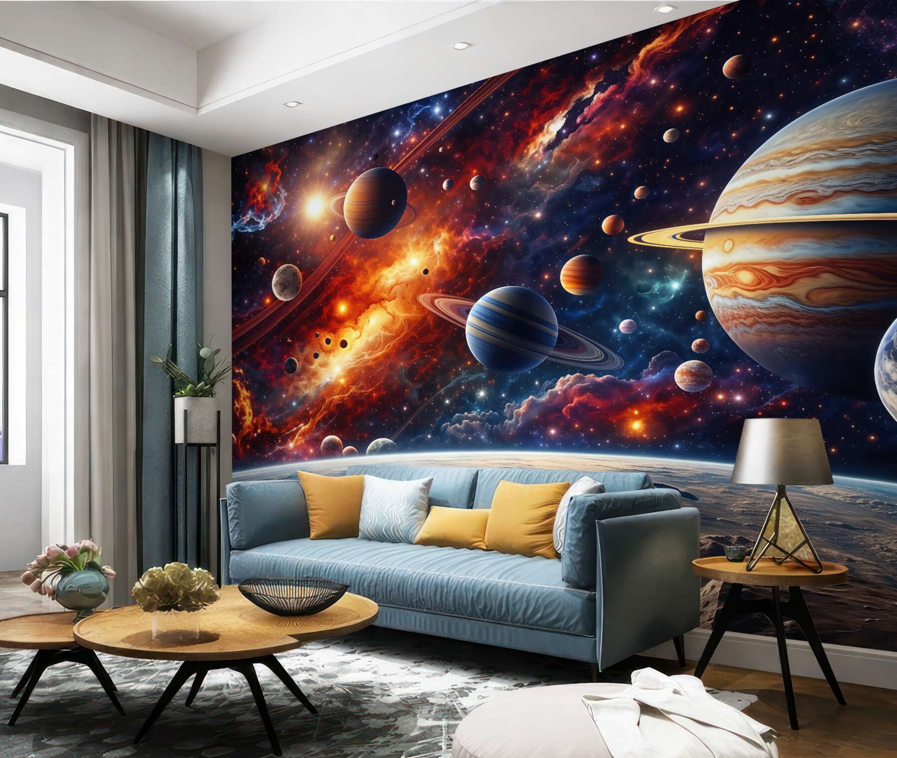 Fototapeta kosmiczna symfonia planet i mgławic