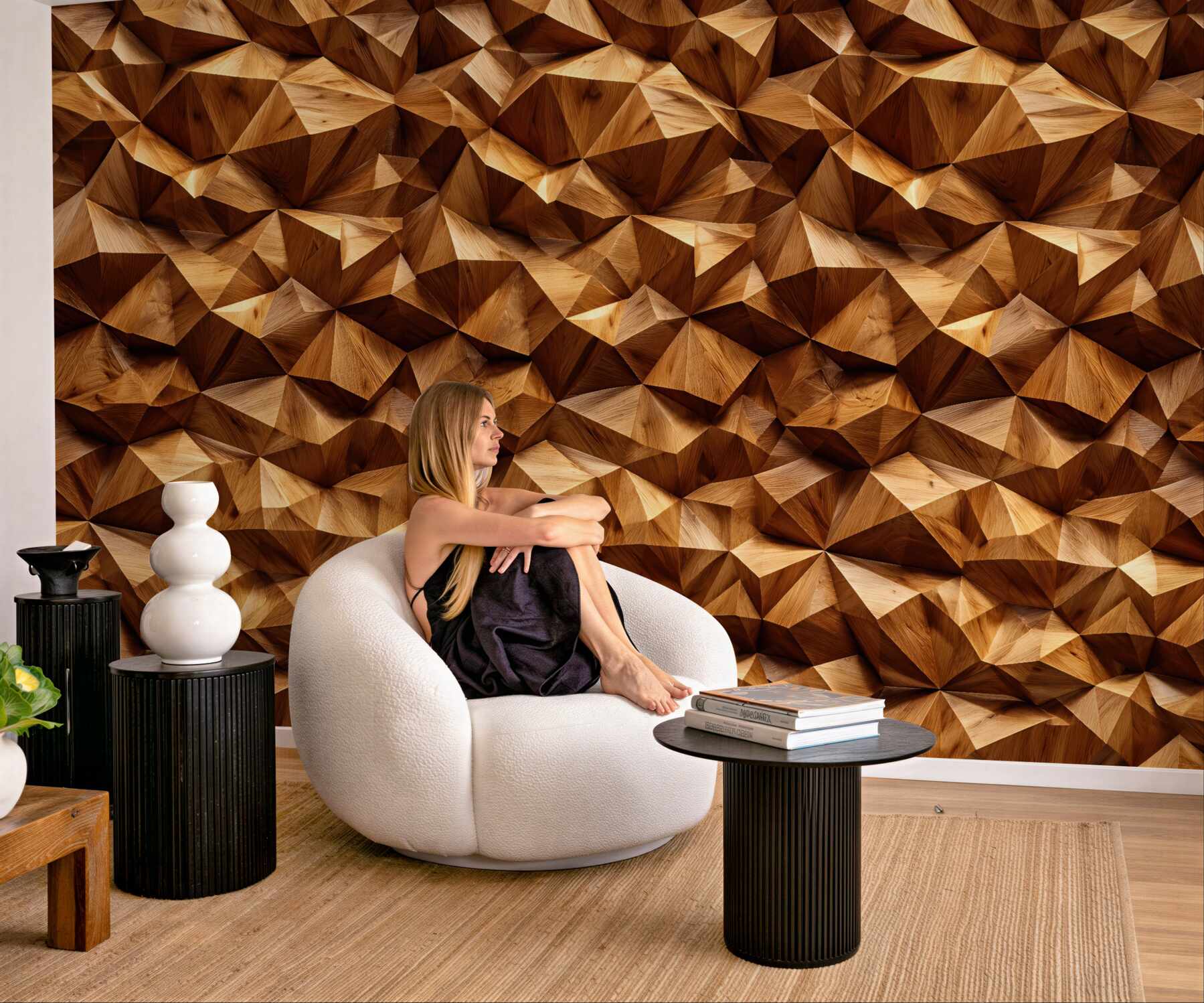 Fototapeta drewniana mozaika 3d