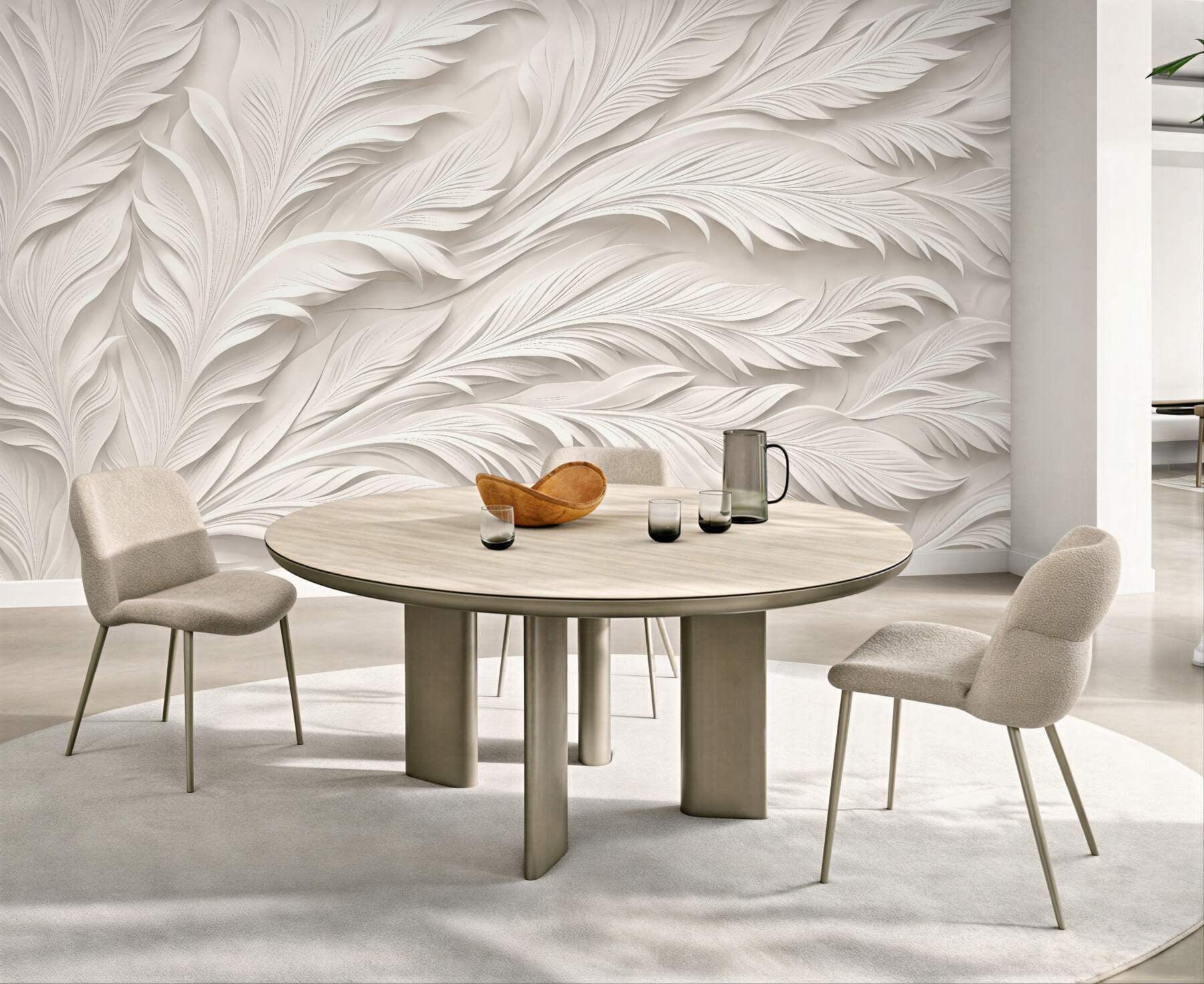 Fototapeta kremowe pióra elegancji