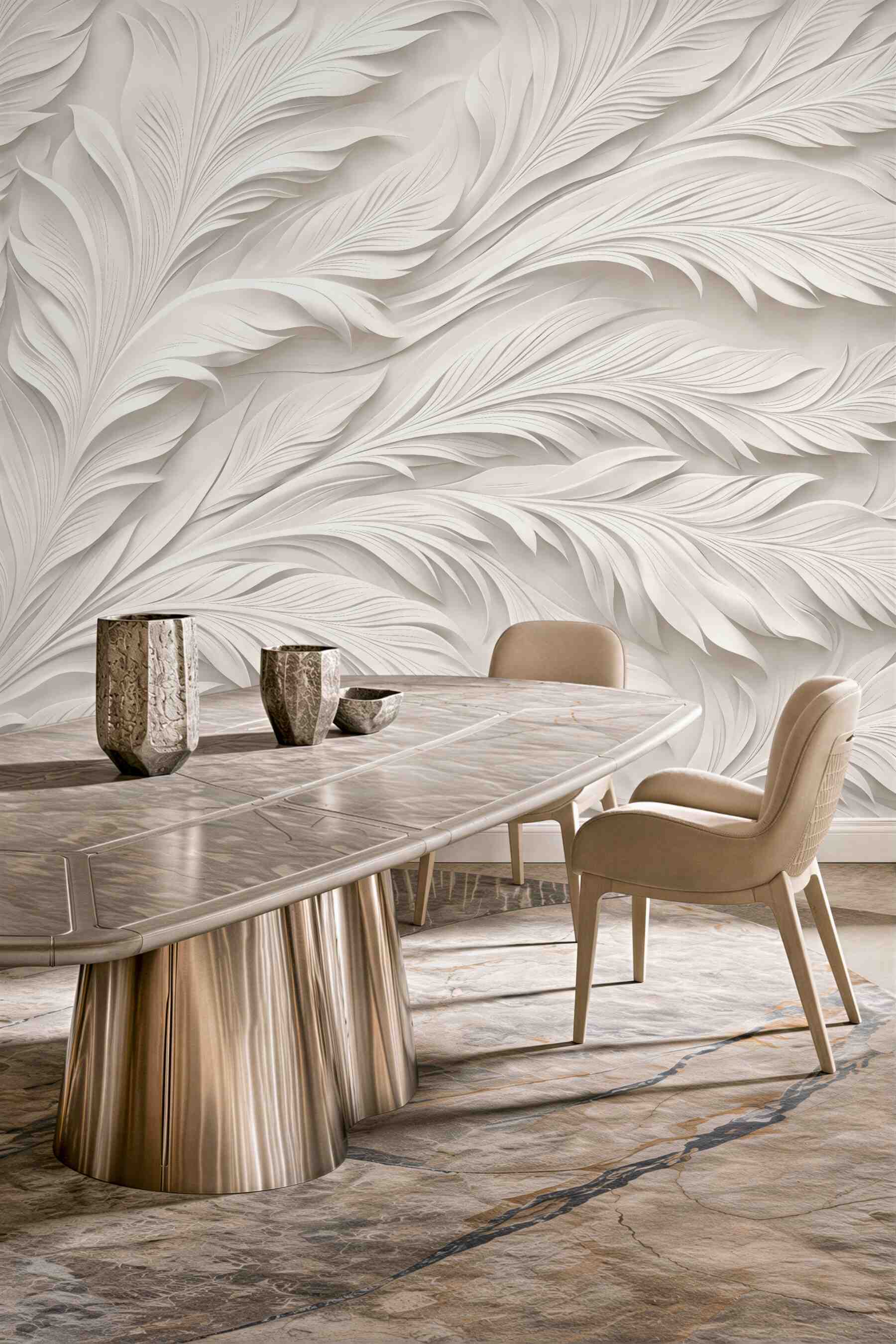 Fototapeta kremowe pióra elegancji