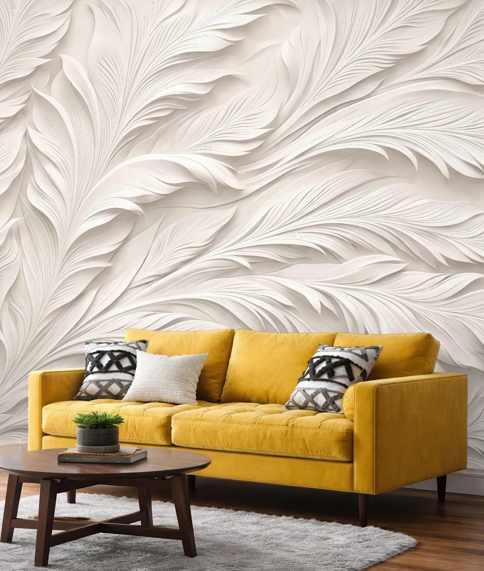 Fototapeta kremowe pióra elegancji