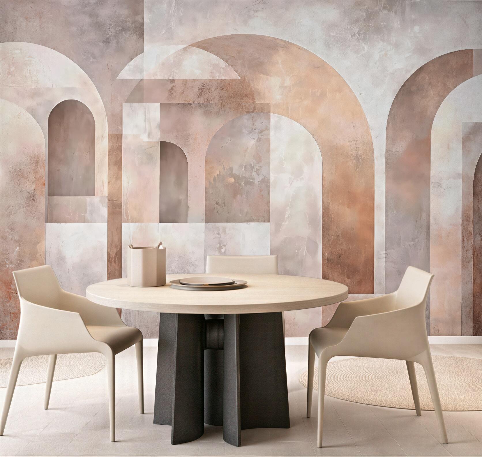 Fototapeta pudrowe łuki abstrakcji