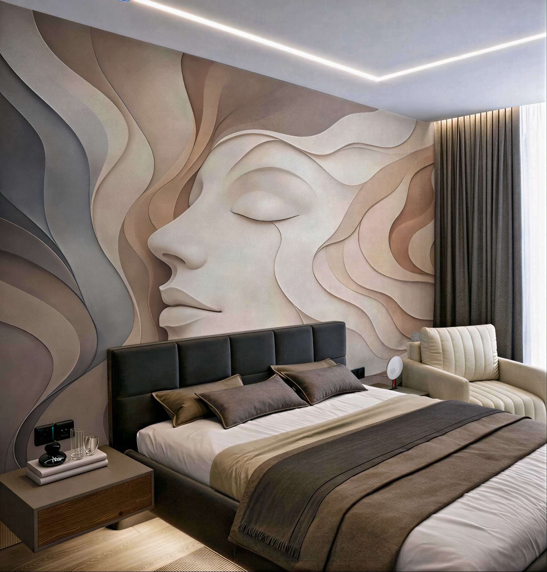 Fototapeta spokojne oblicze fal beige