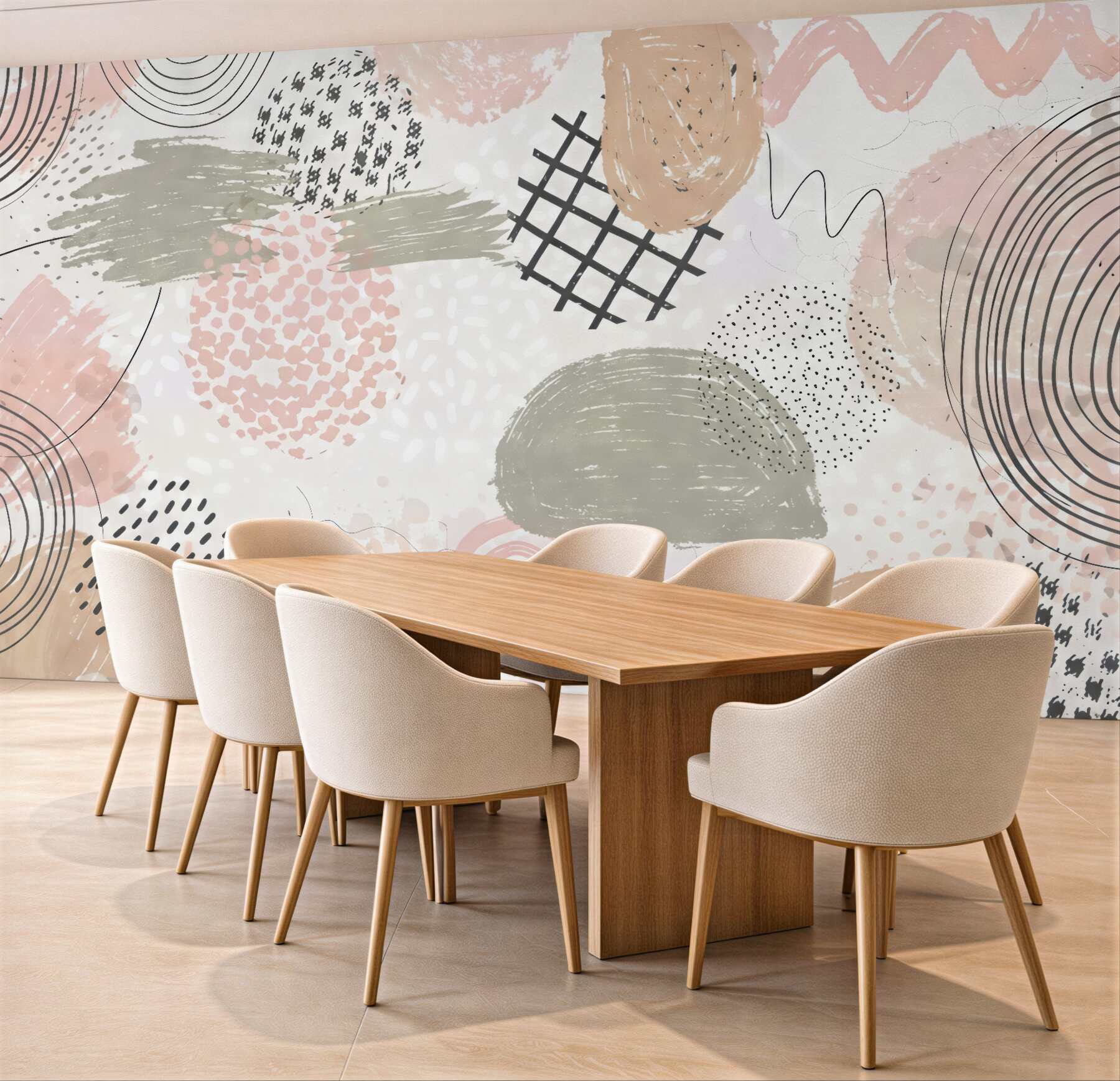 Fototapeta pudrowa abstrakcja boho