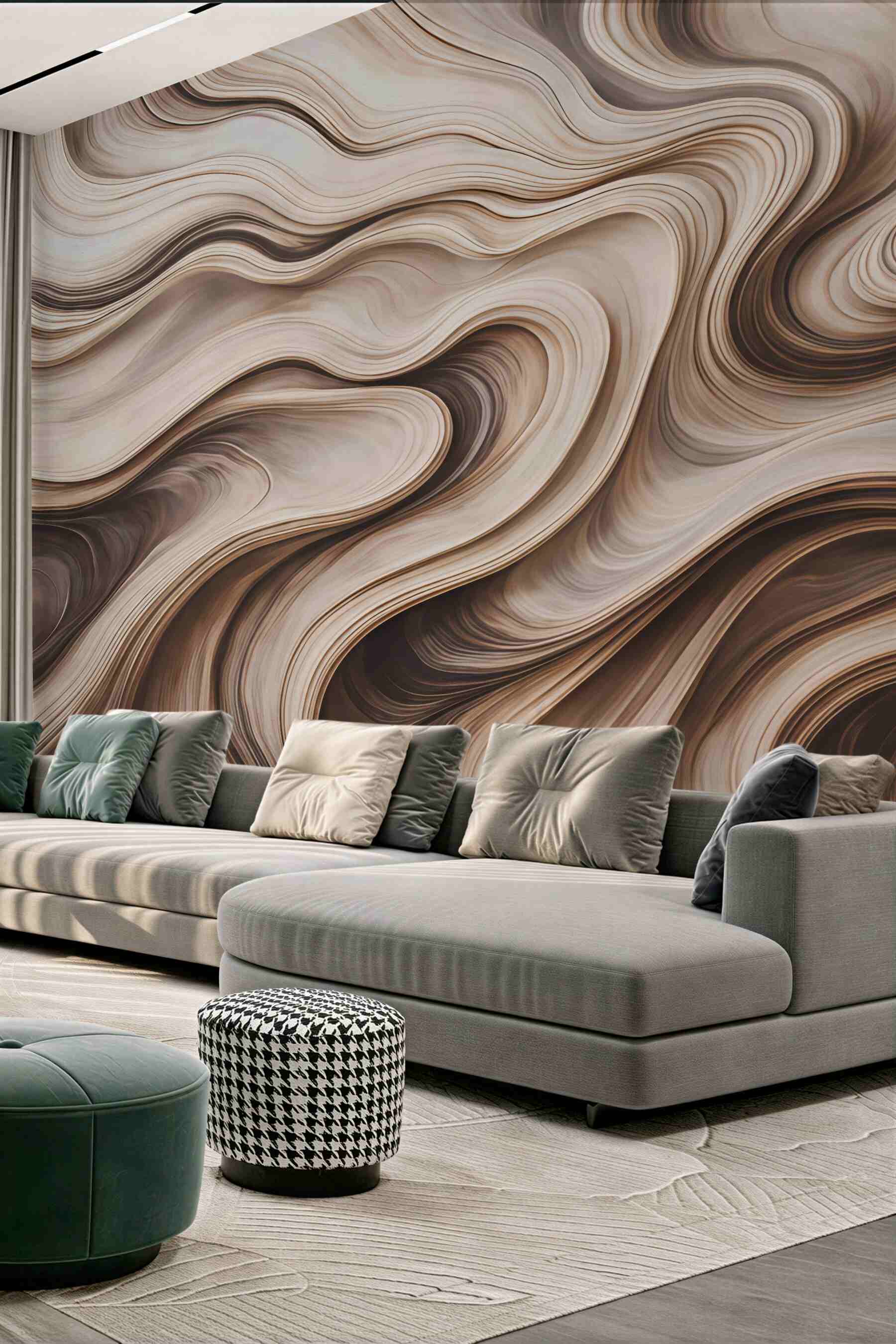 Fototapeta karmelowe fale abstrakcji