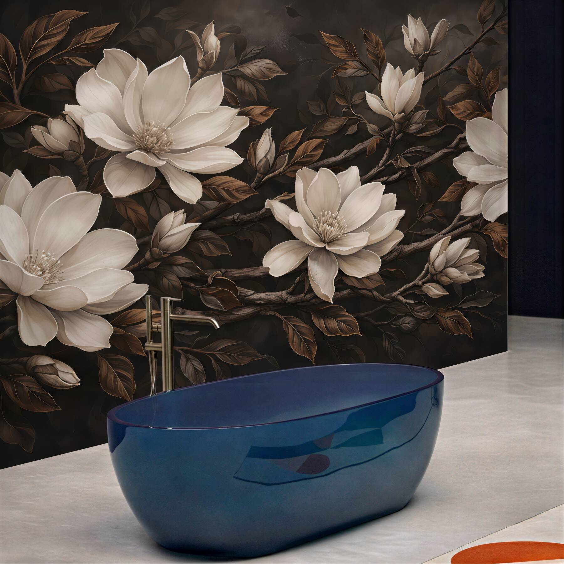Fototapeta kremowe magnolie w mroku