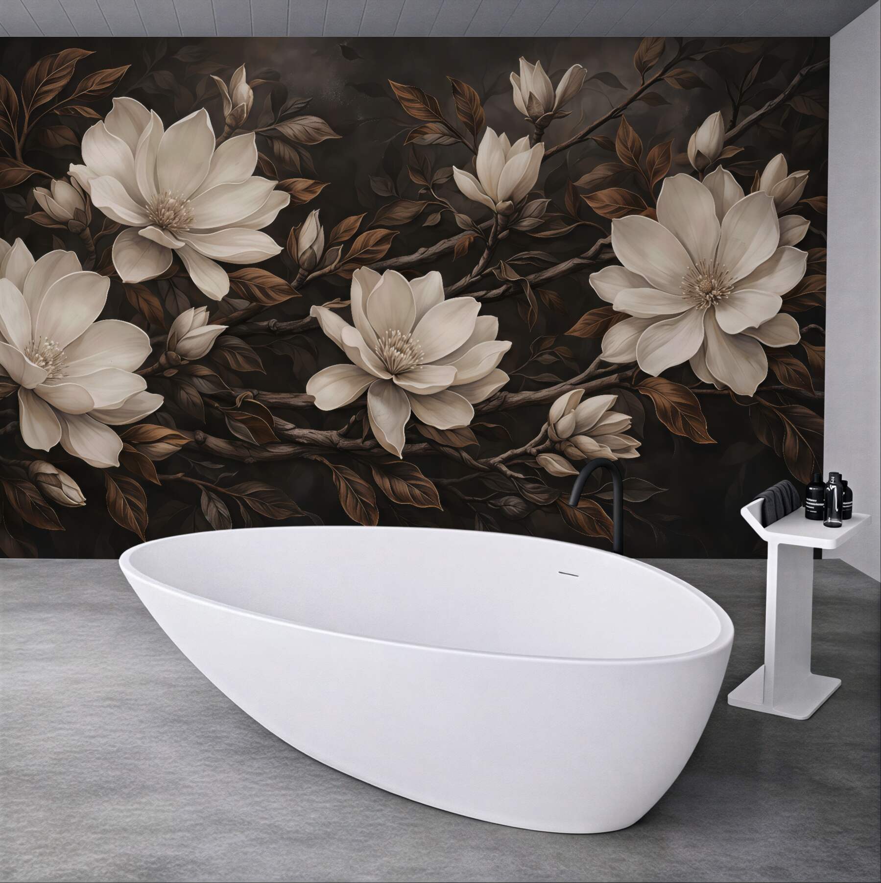 Fototapeta kremowe magnolie w mroku