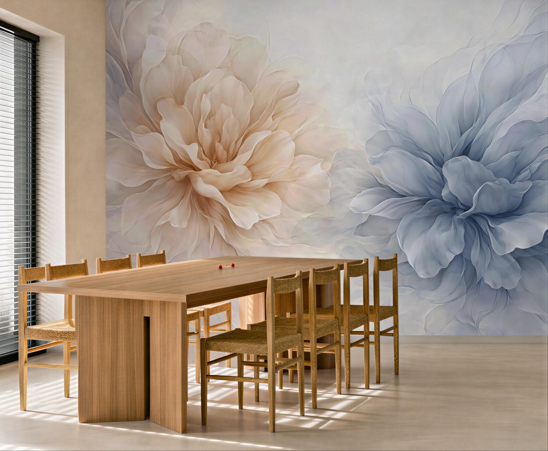 Fototapeta pastelowy taniec kwiatów