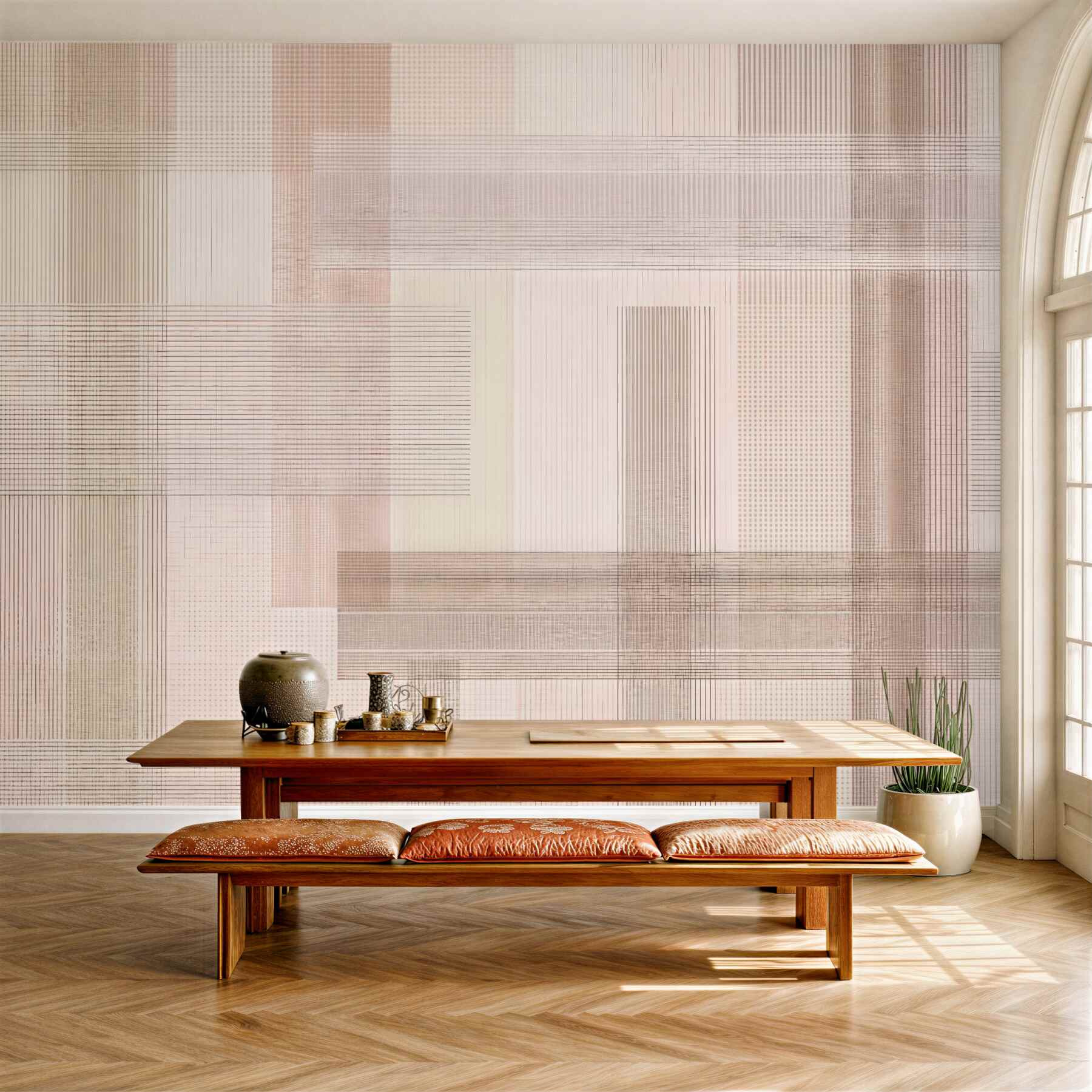 Fototapeta pudrowa geometria linii