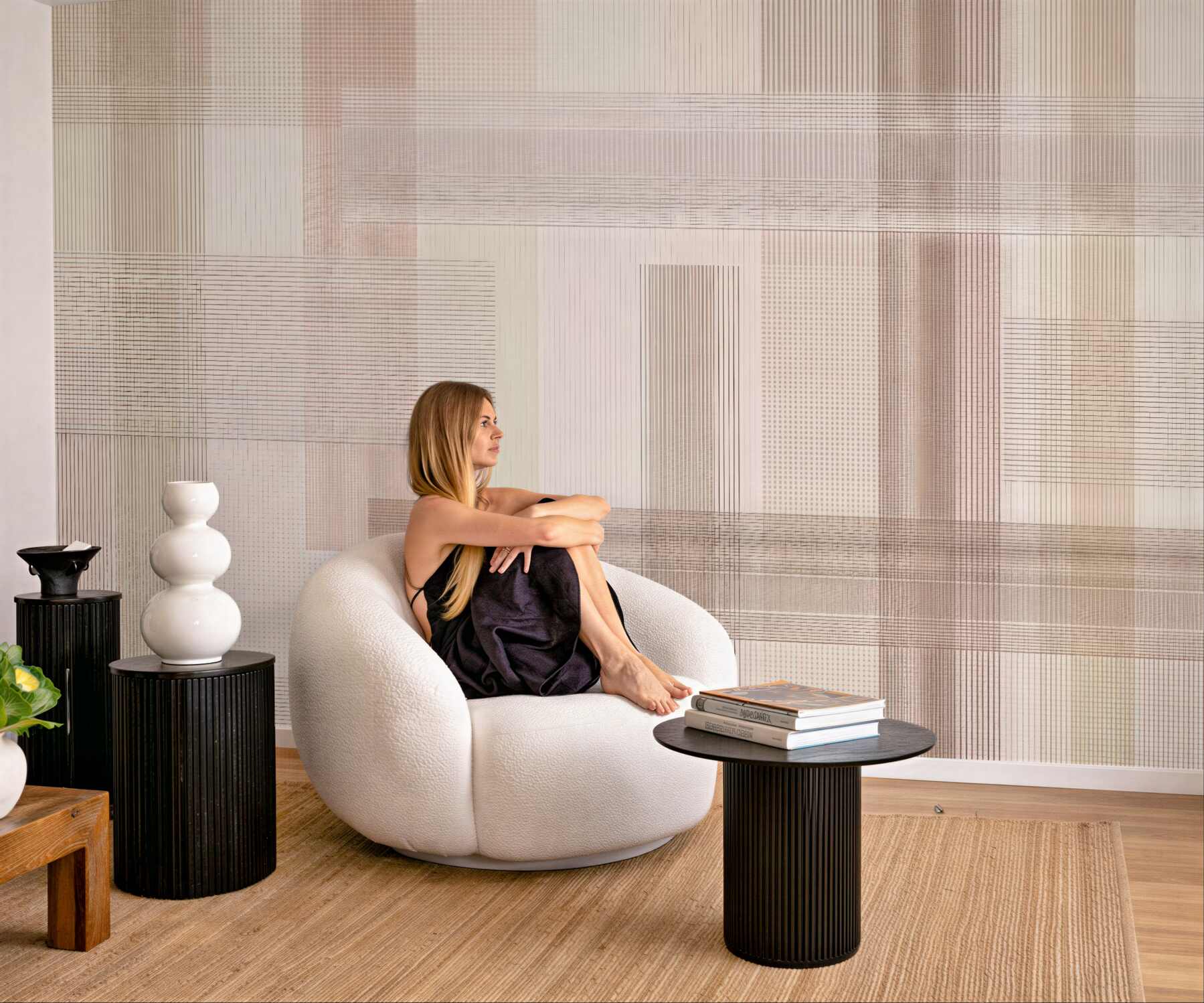 Fototapeta pudrowa geometria linii