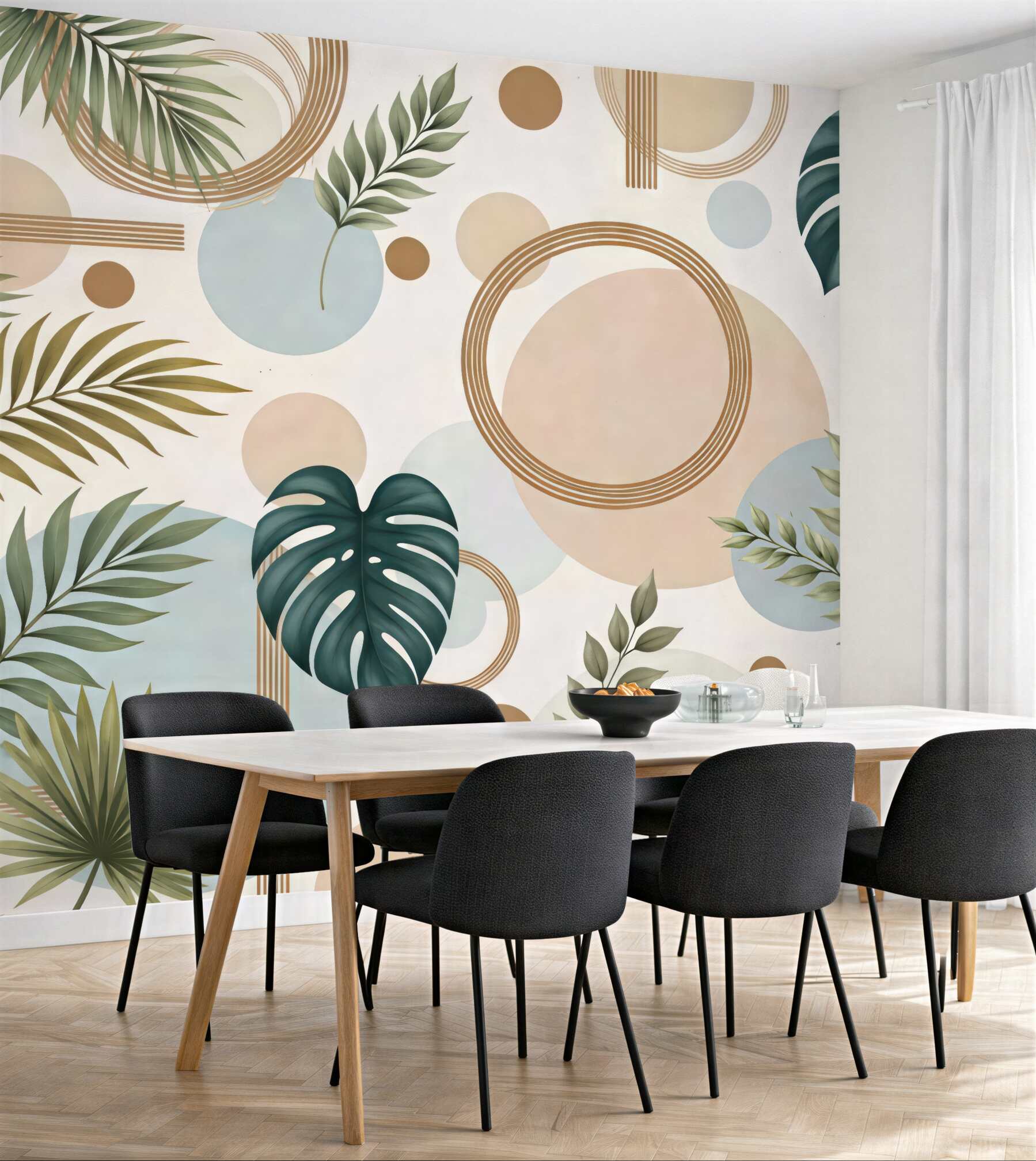Fototapeta tropikalna geometria w pastelach