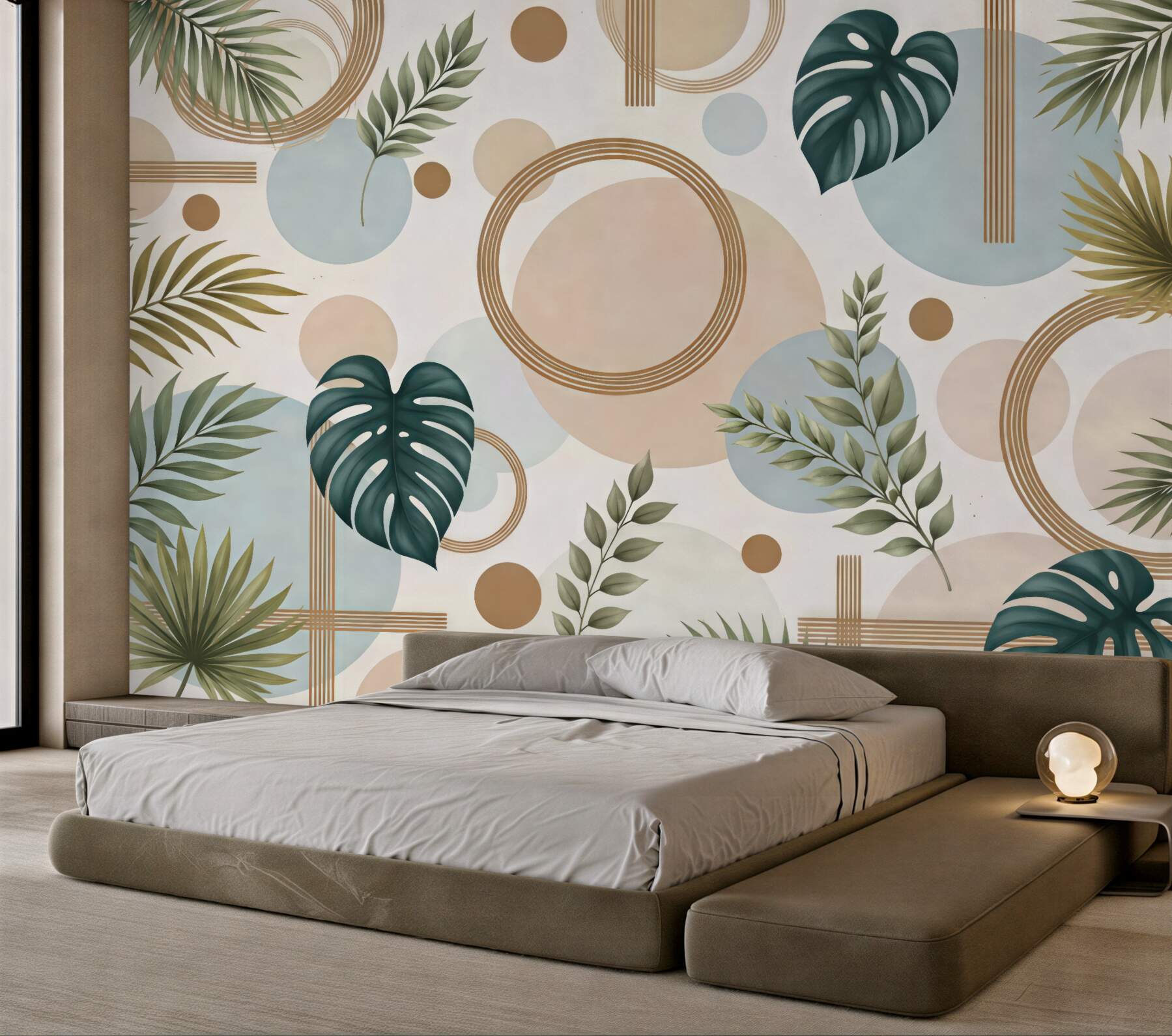 Fototapeta tropikalna geometria w pastelach