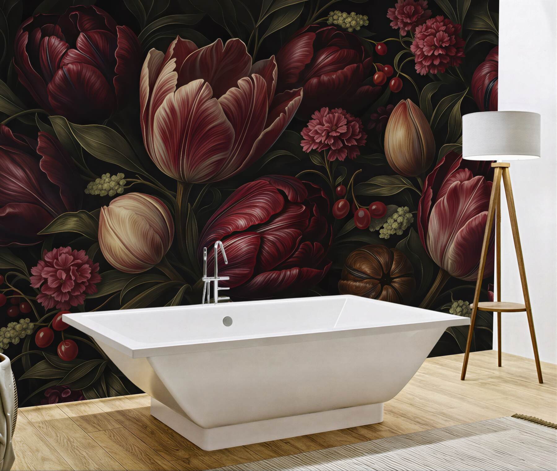 Fototapeta mroczne tulipany w burgundzie