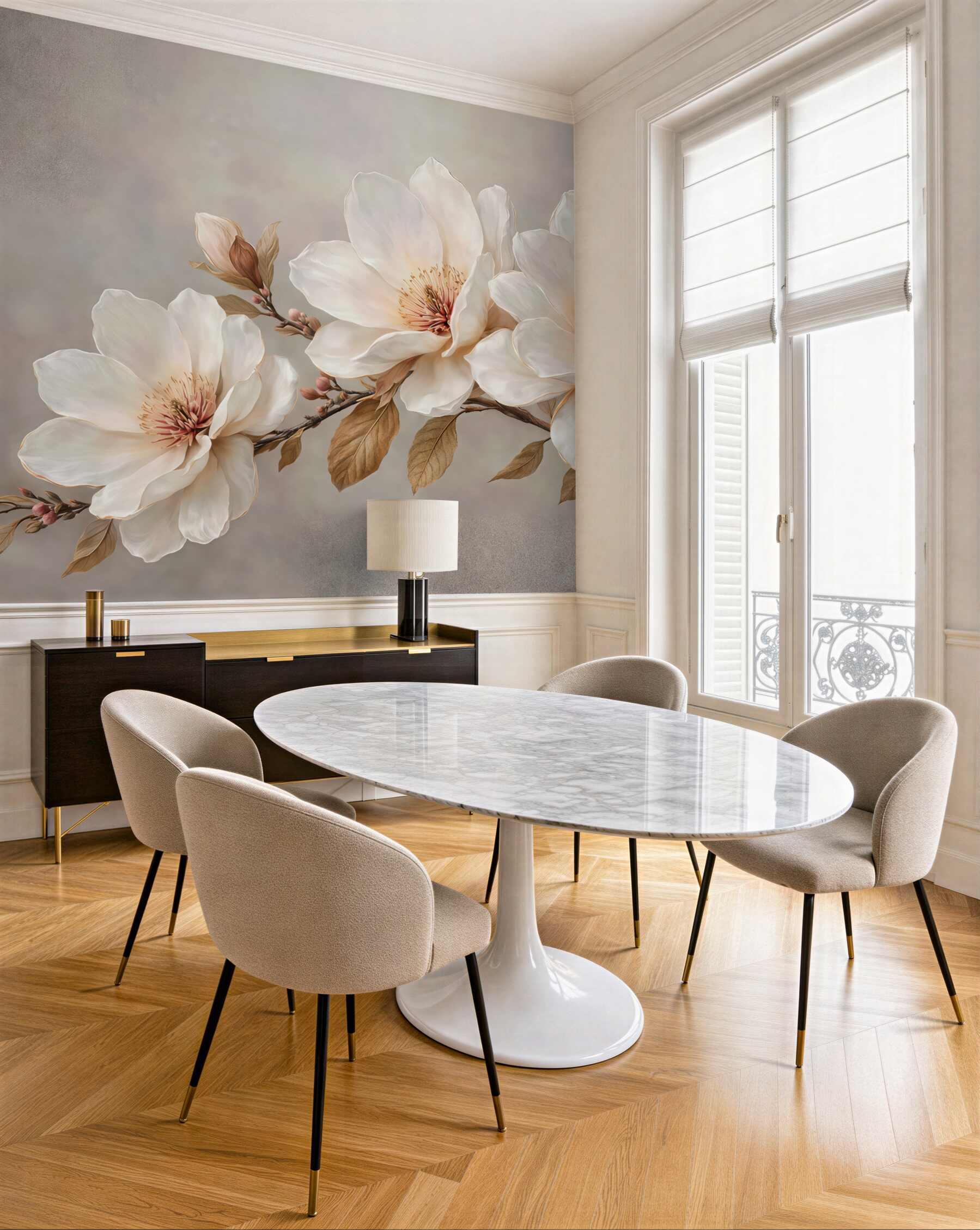 Fototapeta kremowa magnolia w rozkwicie