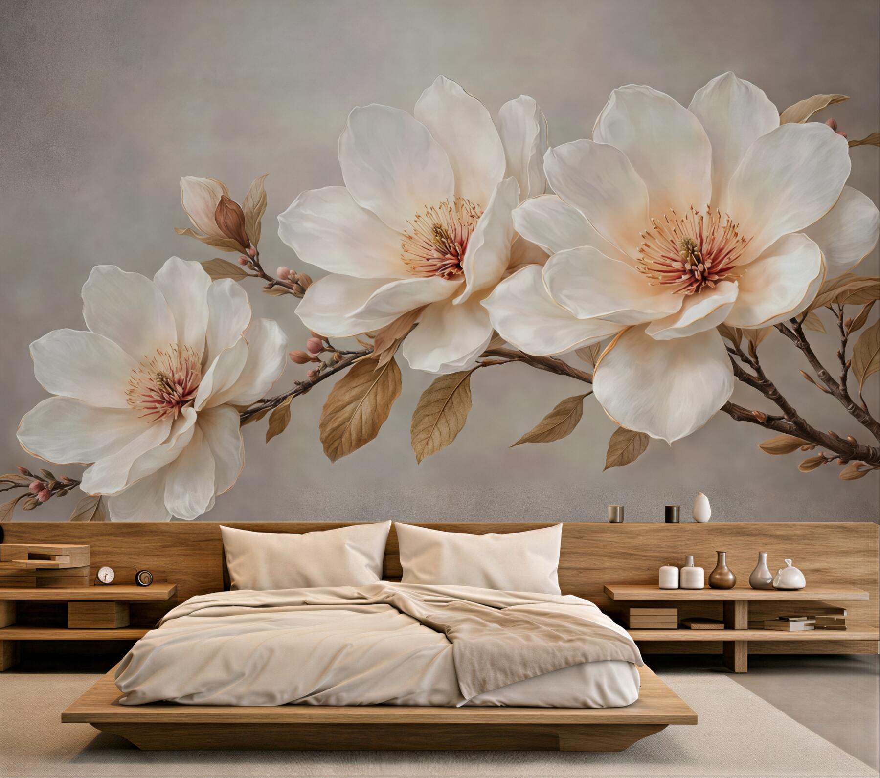 Fototapeta kremowa magnolia w rozkwicie