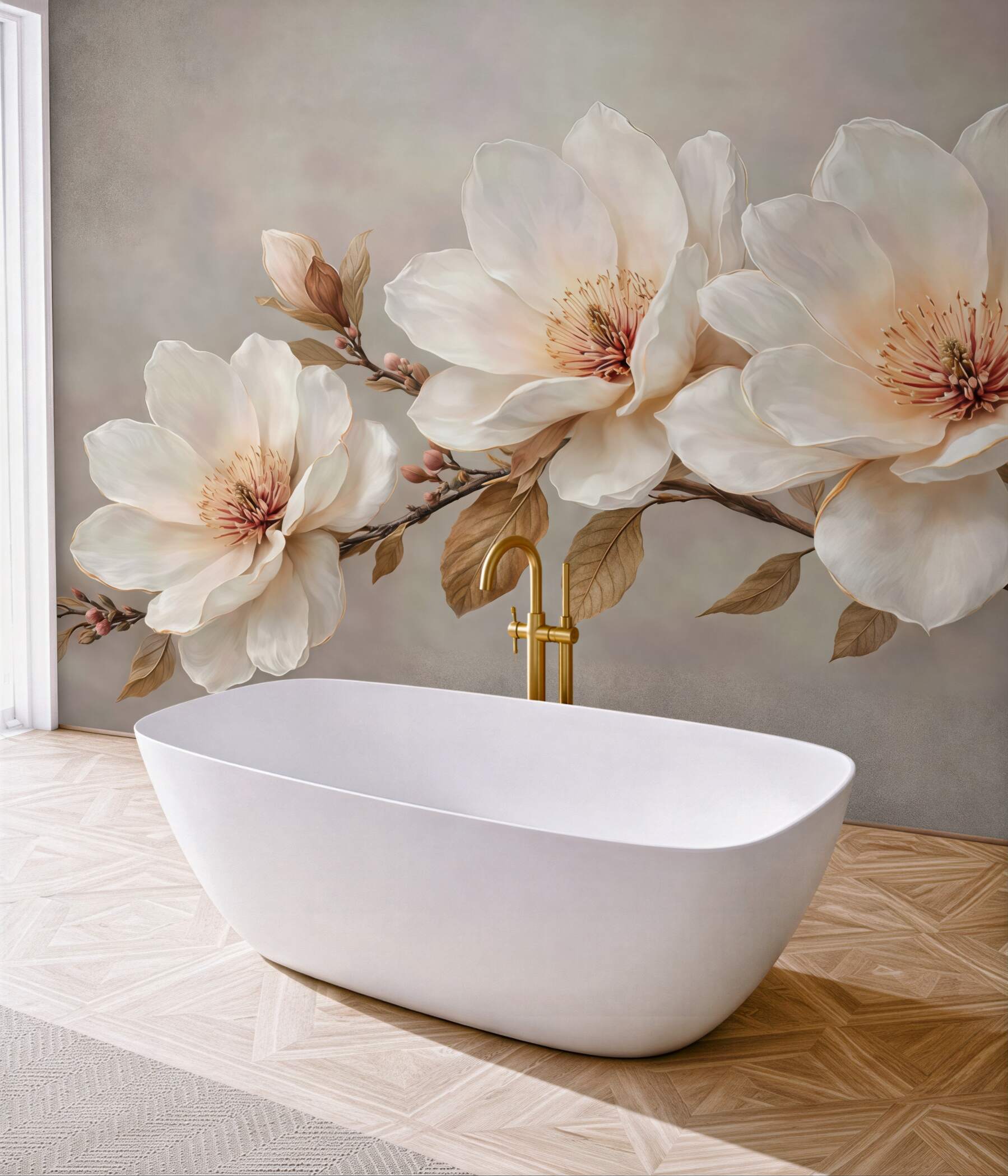 Fototapeta kremowa magnolia w rozkwicie