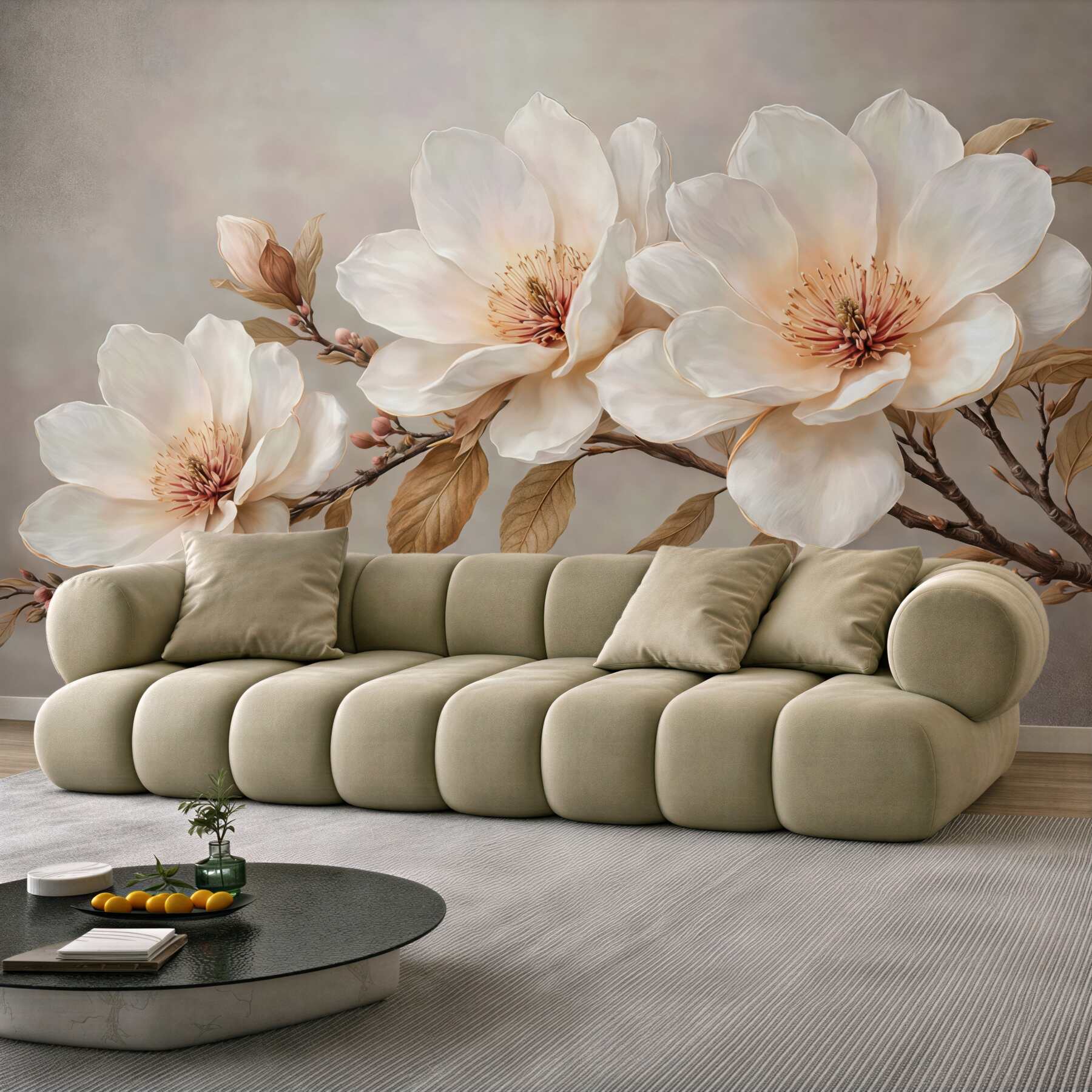 Fototapeta kremowa magnolia w rozkwicie