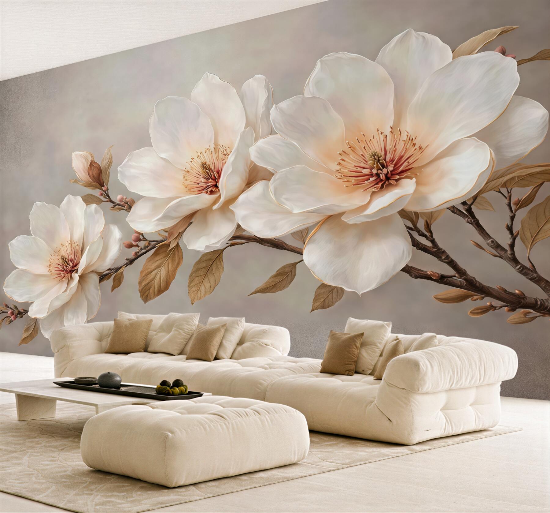 Fototapeta kremowa magnolia w rozkwicie