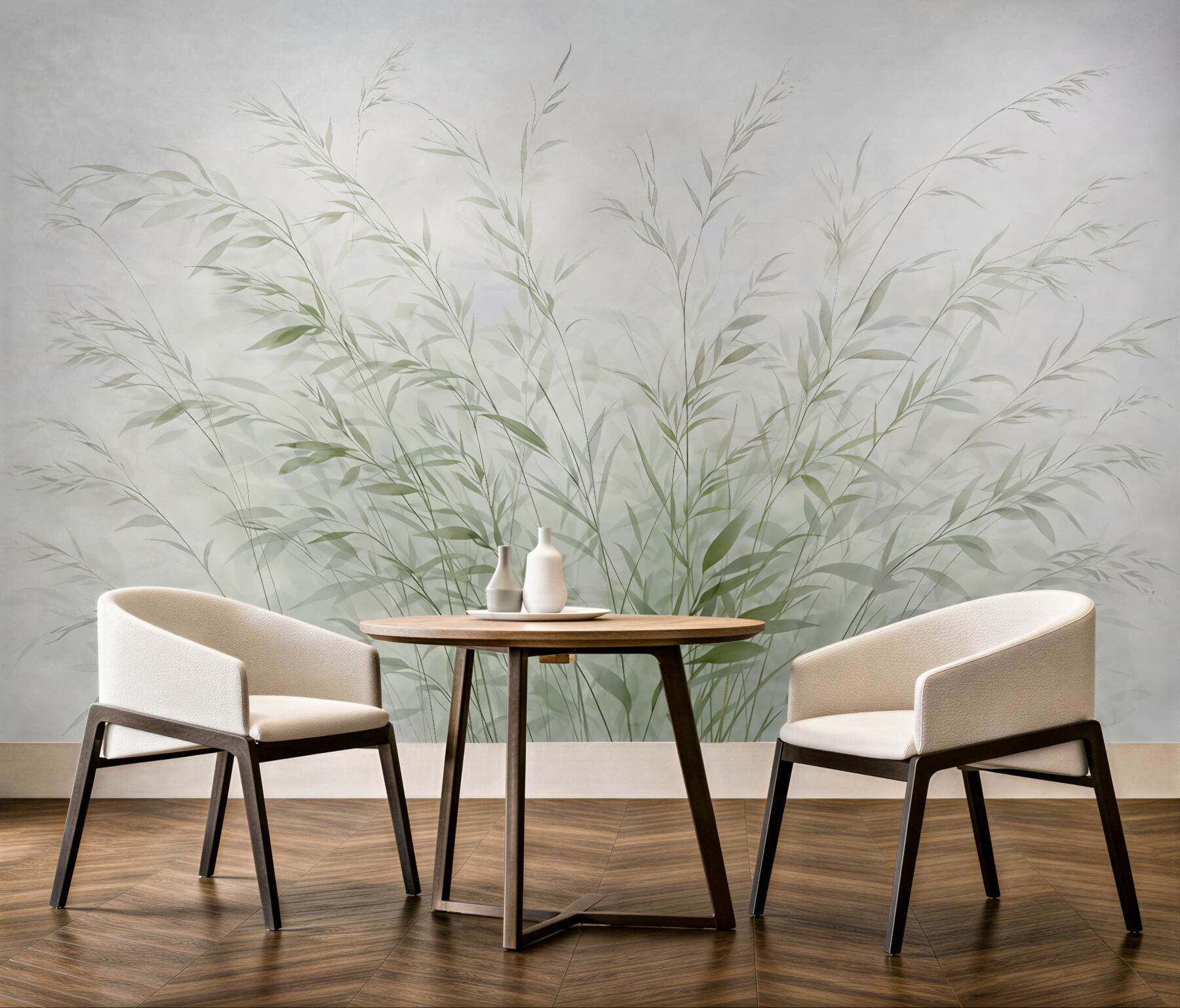 Fototapeta subtelne trawy we mgle