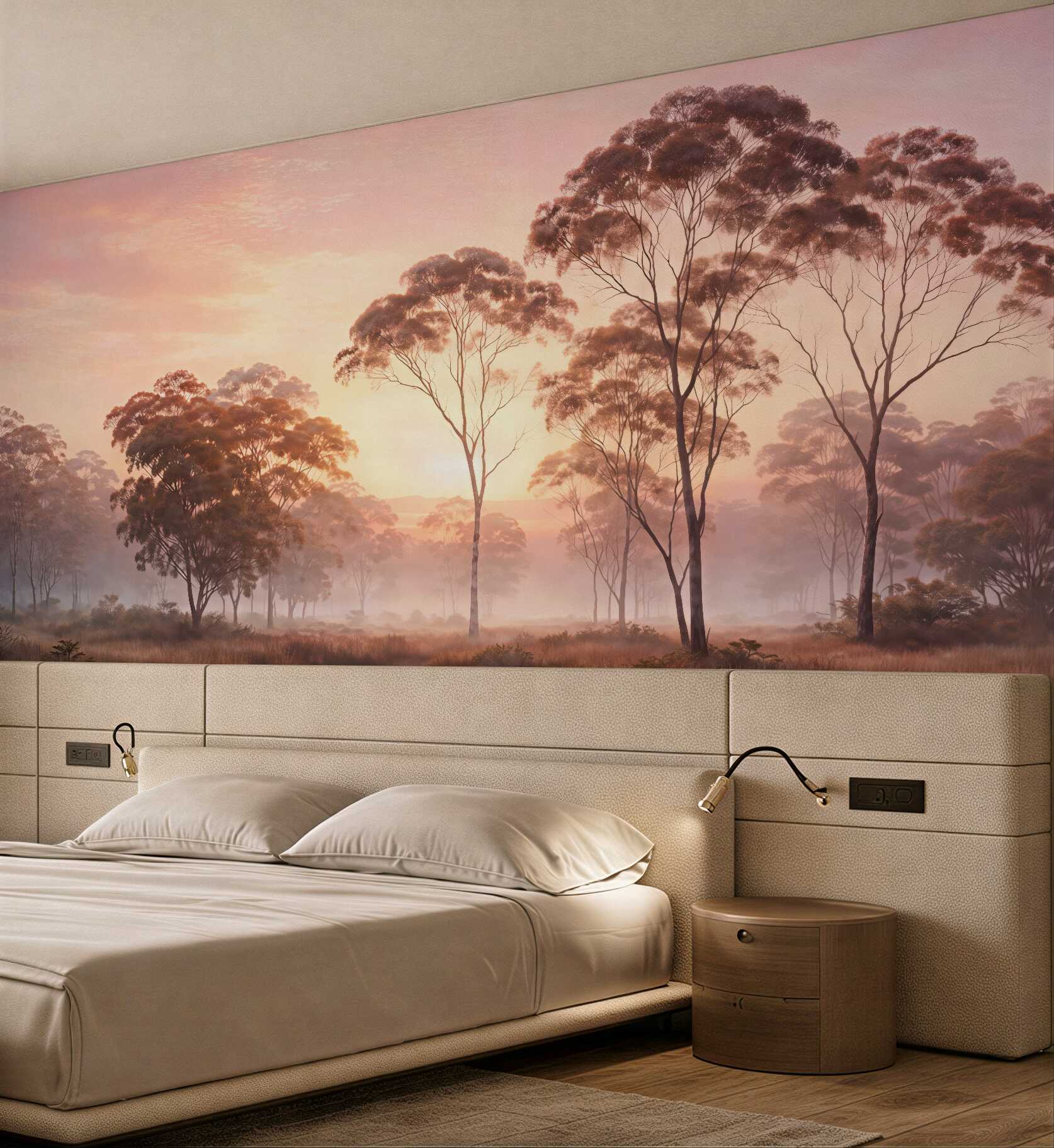 Fototapeta mglisty poranek w eukaliptusach