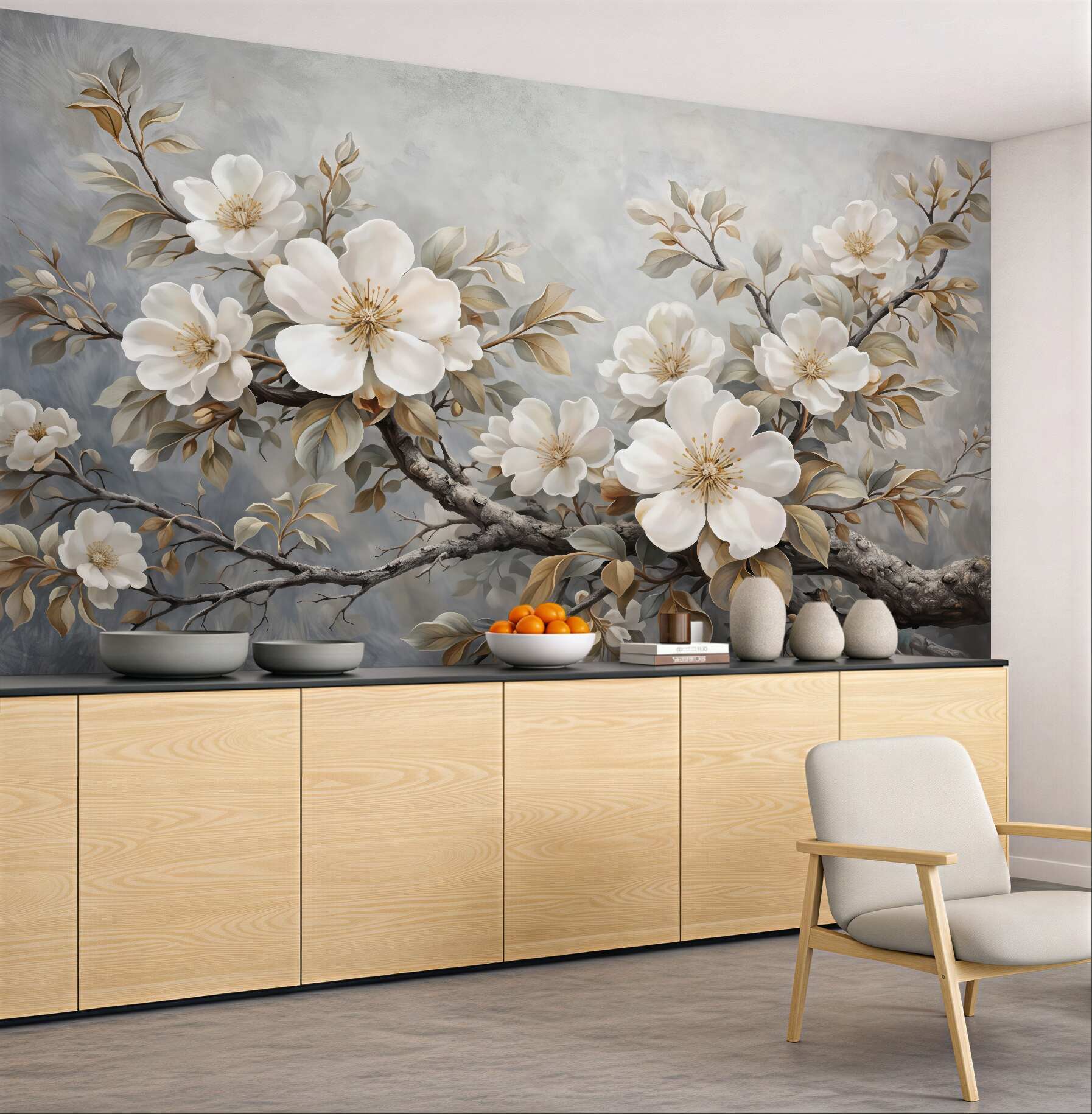Fototapeta kremowe magnolie w blasku elegancji