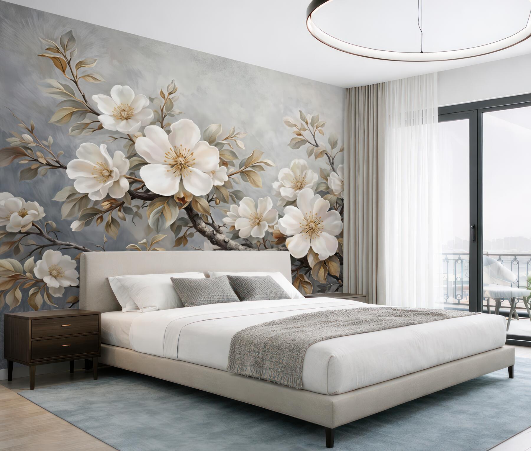 Fototapeta kremowe magnolie w blasku elegancji