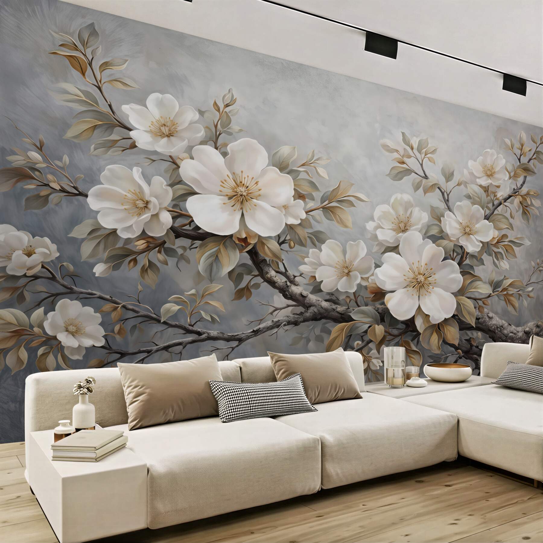 Fototapeta kremowe magnolie w blasku elegancji