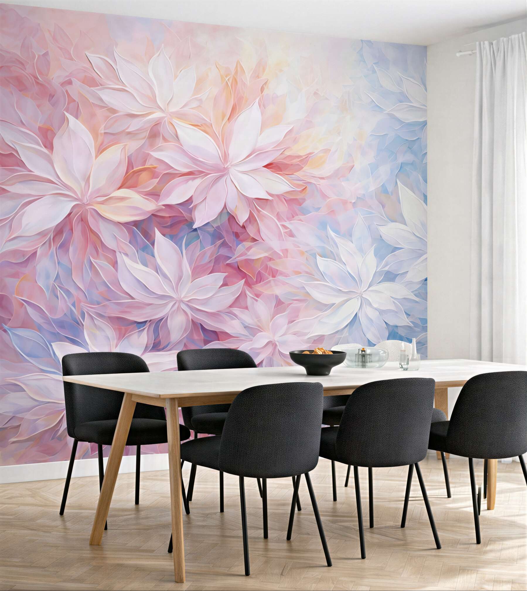 Fototapeta pastelowy taniec kwiatów