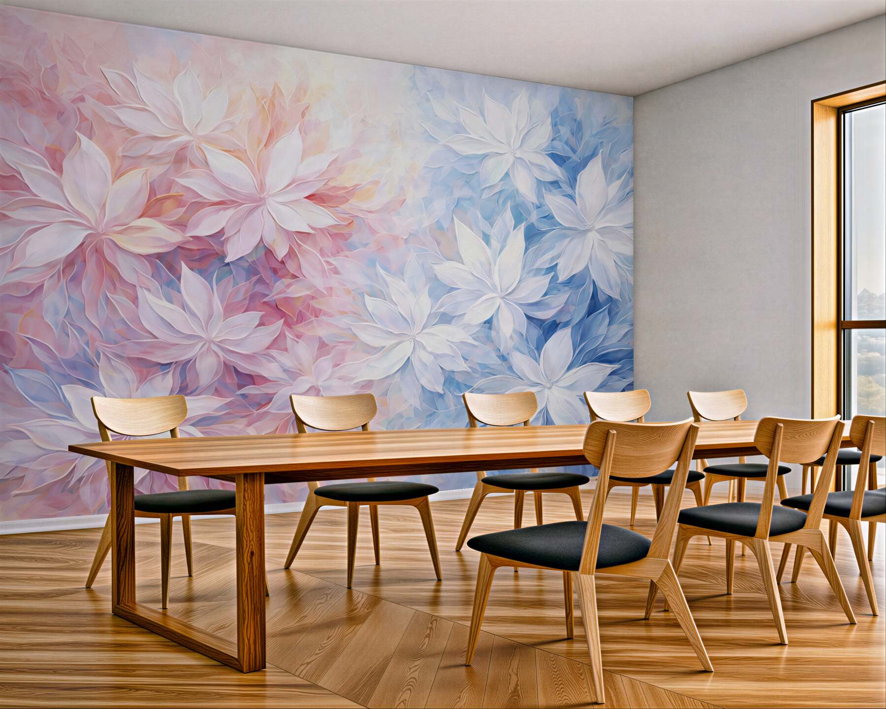 Fototapeta pastelowy taniec kwiatów