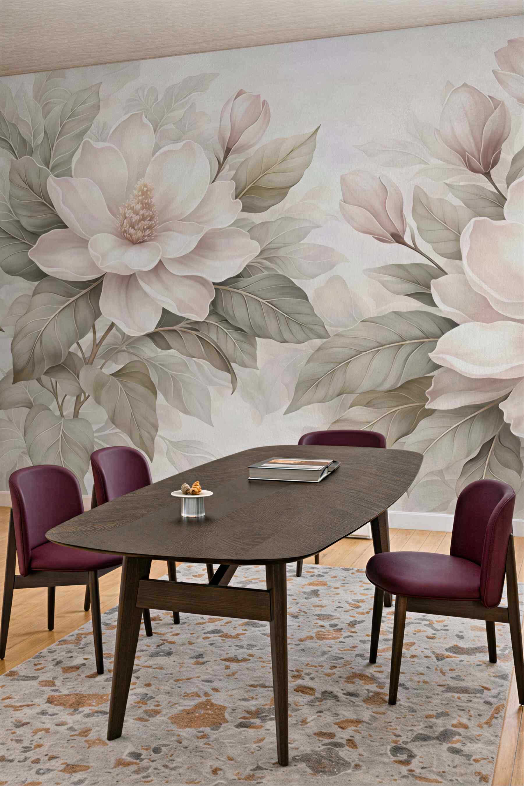 Fototapeta pudrowe magnolie w beżu