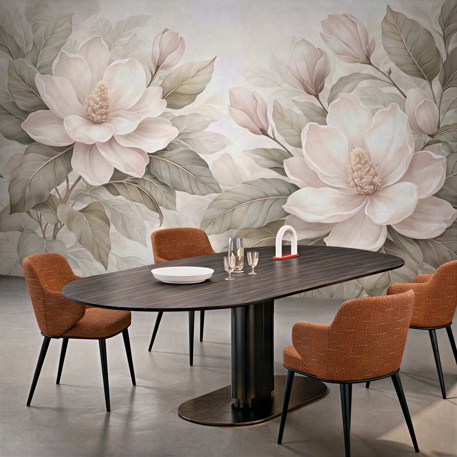 Fototapeta pudrowe magnolie w beżu